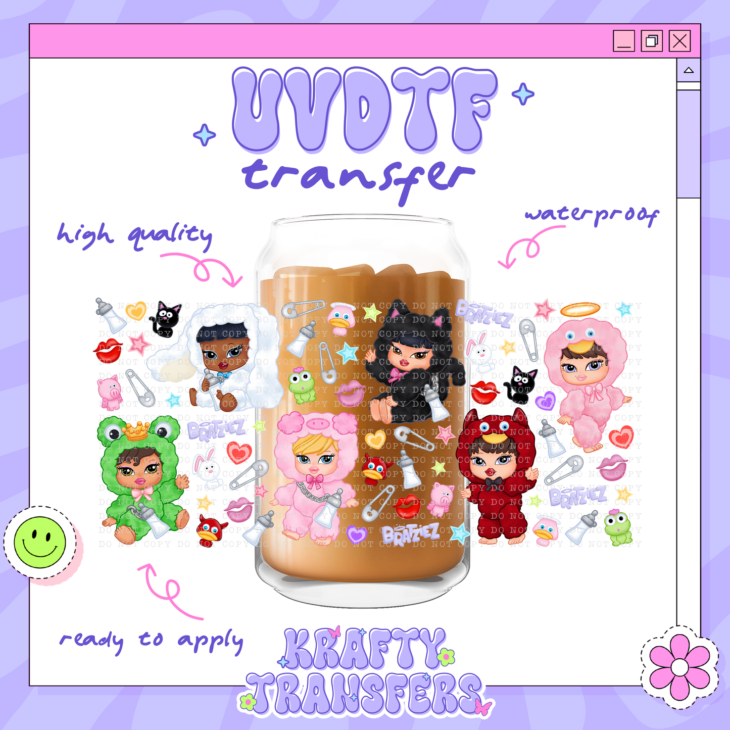 Bratziez Dollz- 16oz Glass Wrap