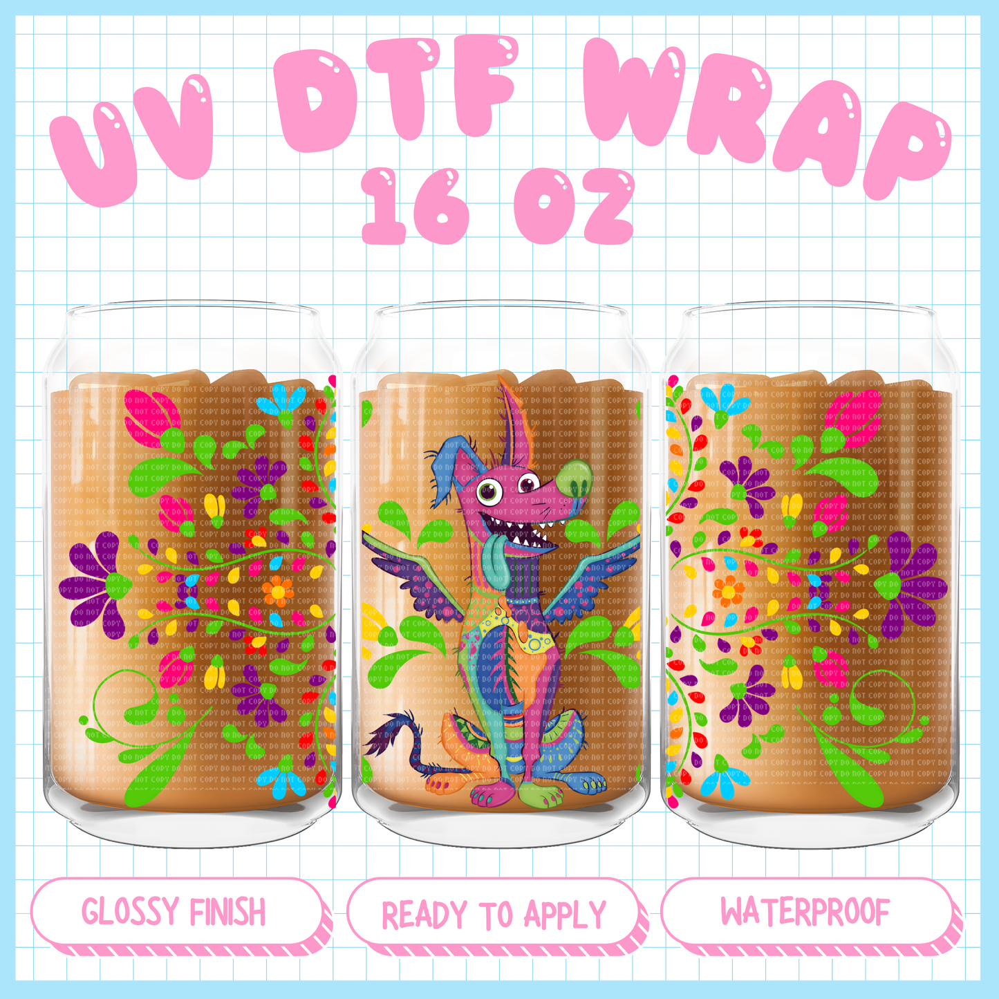 Talavera Dog
- 16 oz UV DTF WRAP
