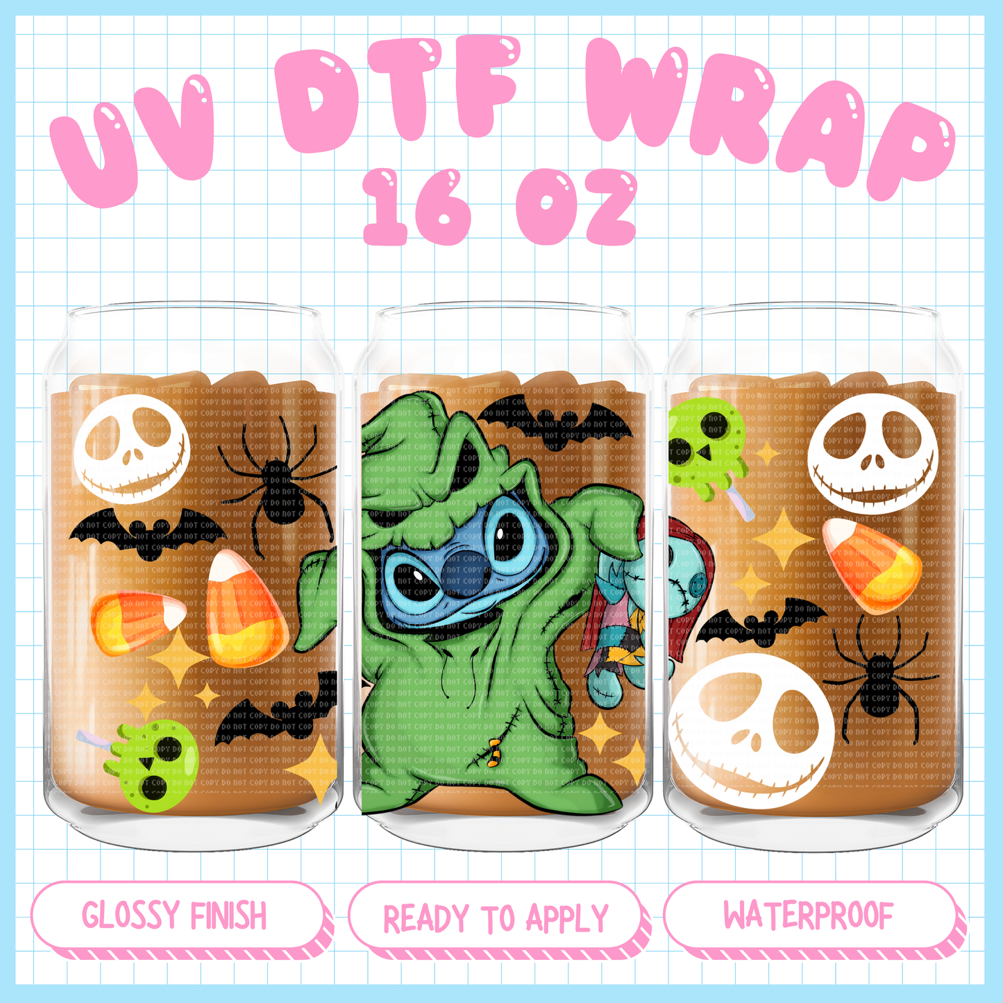 Spooky Alien
- 16 oz UV DTF WRAP