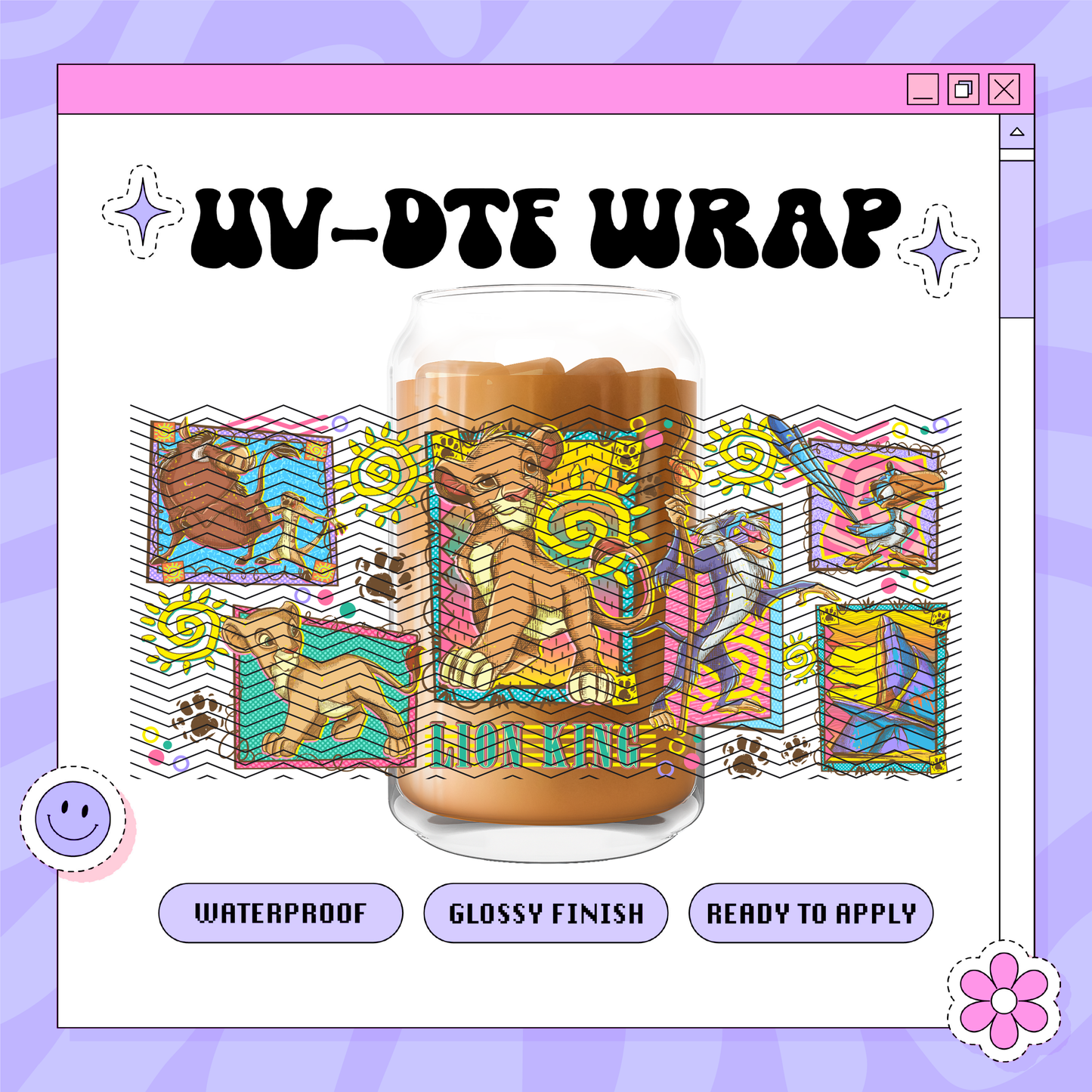 Dis Lion Cub- 16oz Glass Wrap