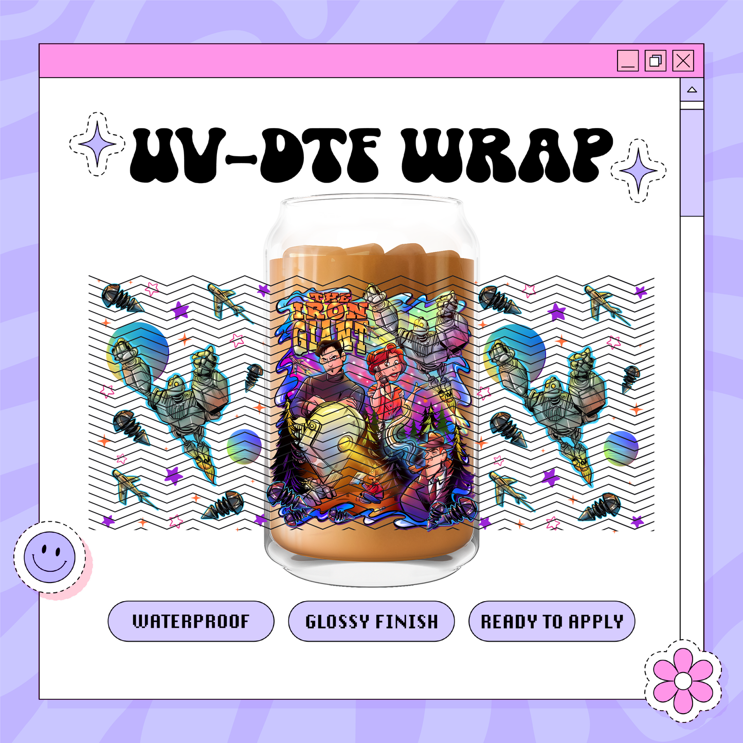 Giant Alien Robot- 16oz Glass Wrap