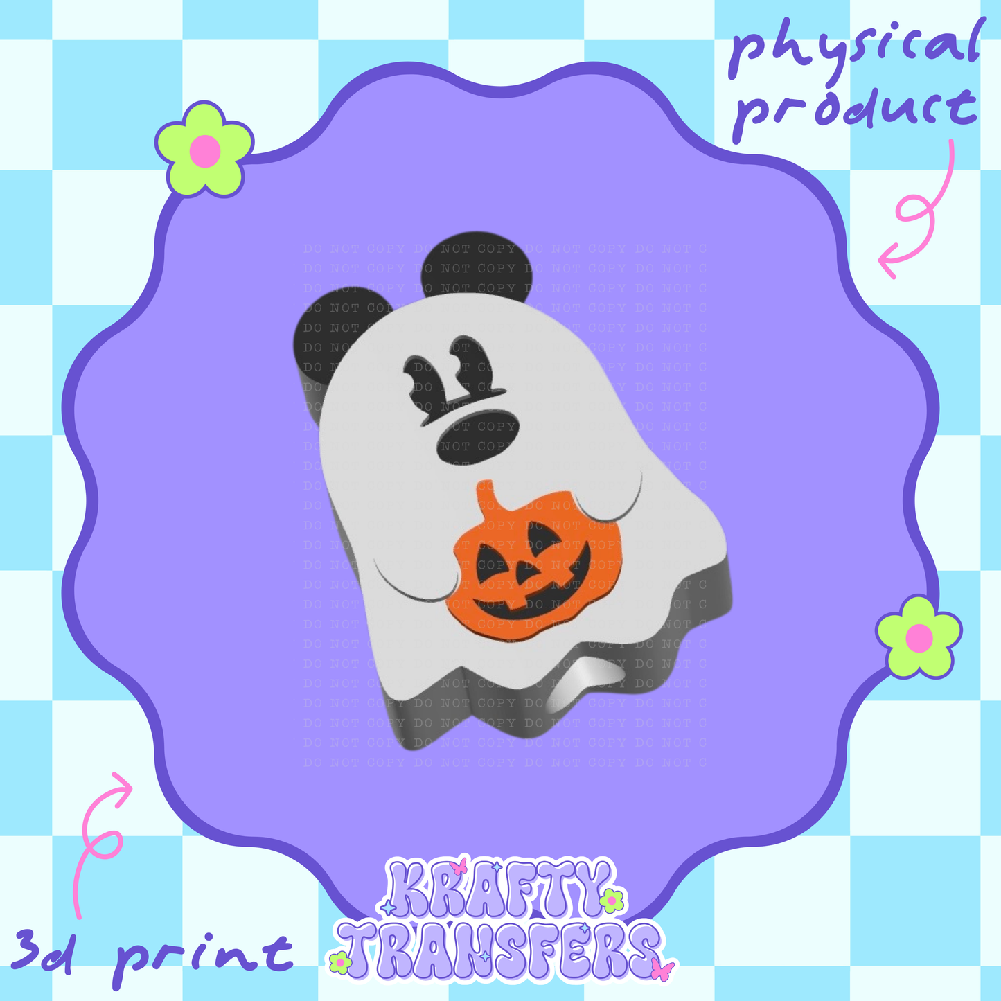 Ghostie Mouse - 3D Straw Topper