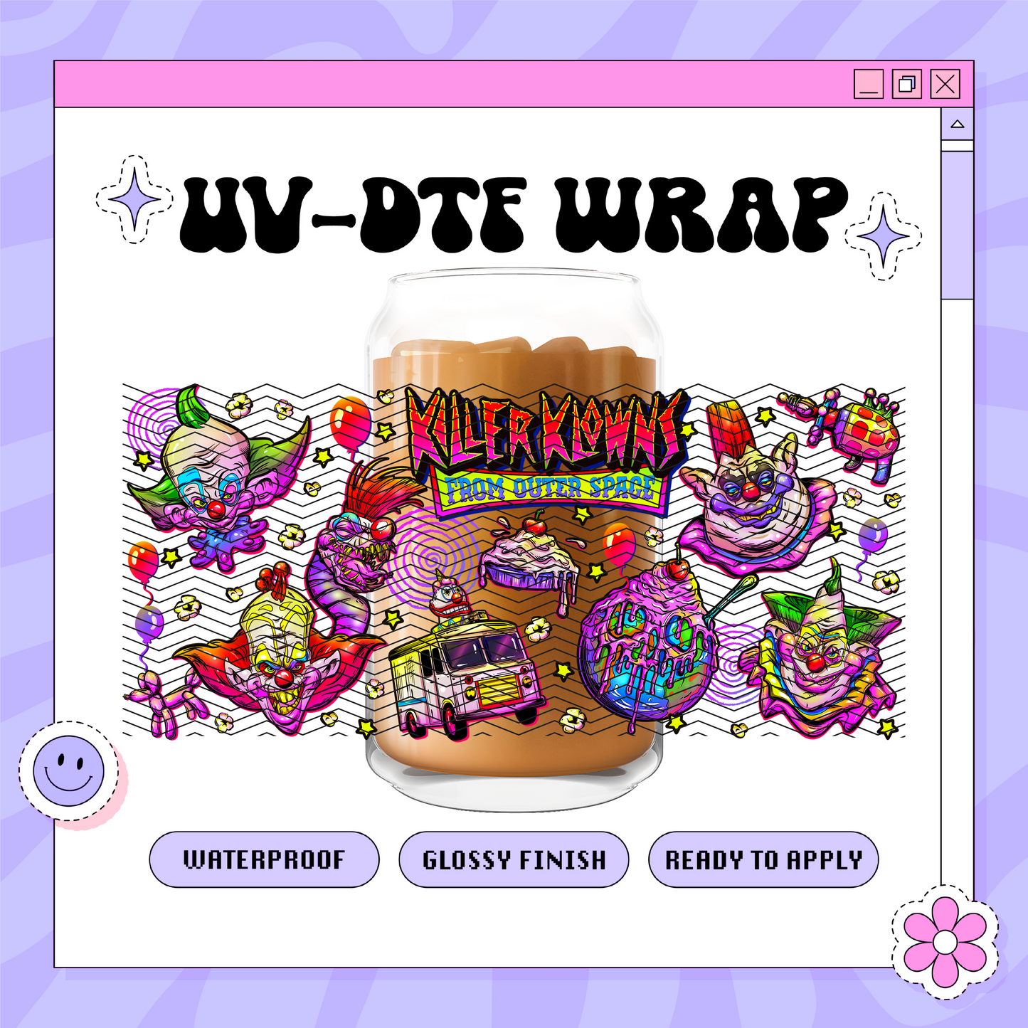Spooky Space Klownz - 16oz Glass Wrap