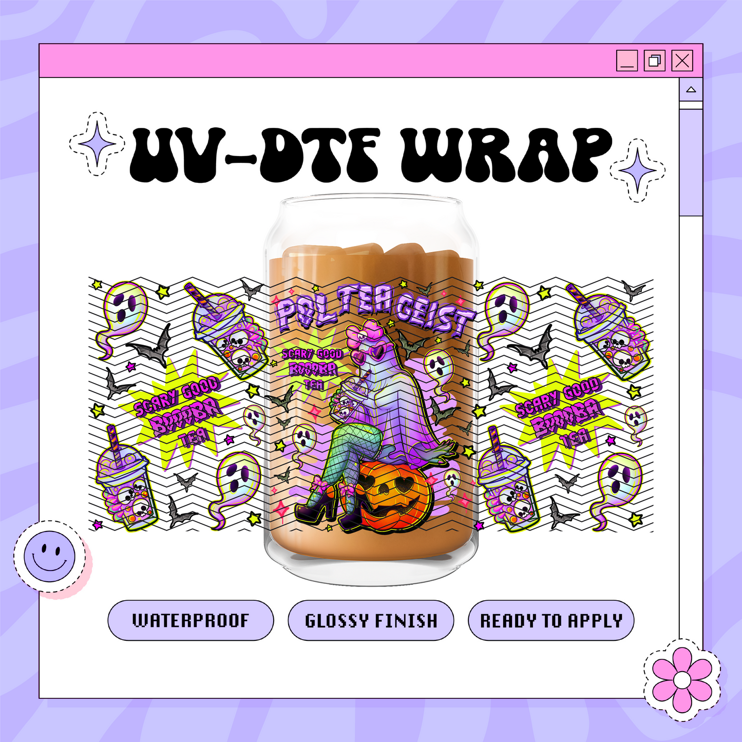 Spooky Booba Tea - 16oz Glass Wrap
