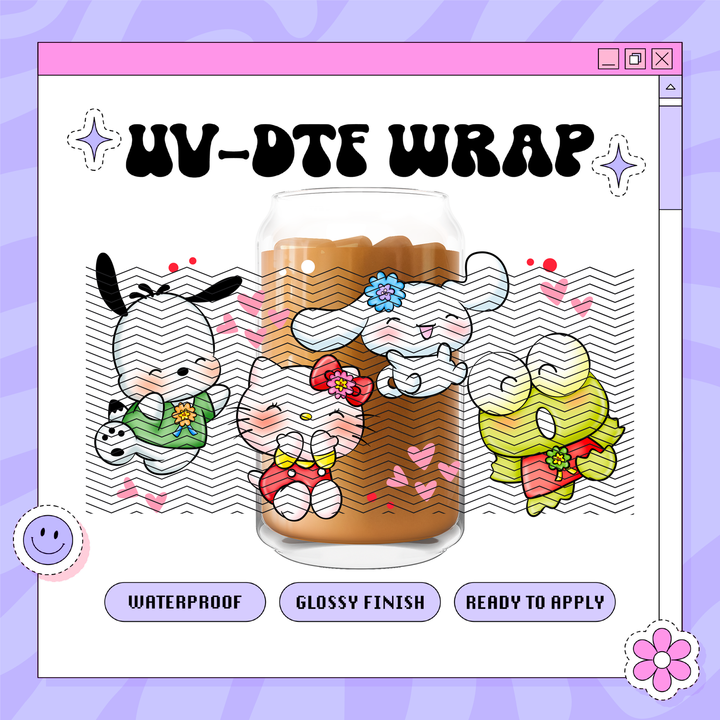 Kawaii Cuties- 16oz Glass Wrap