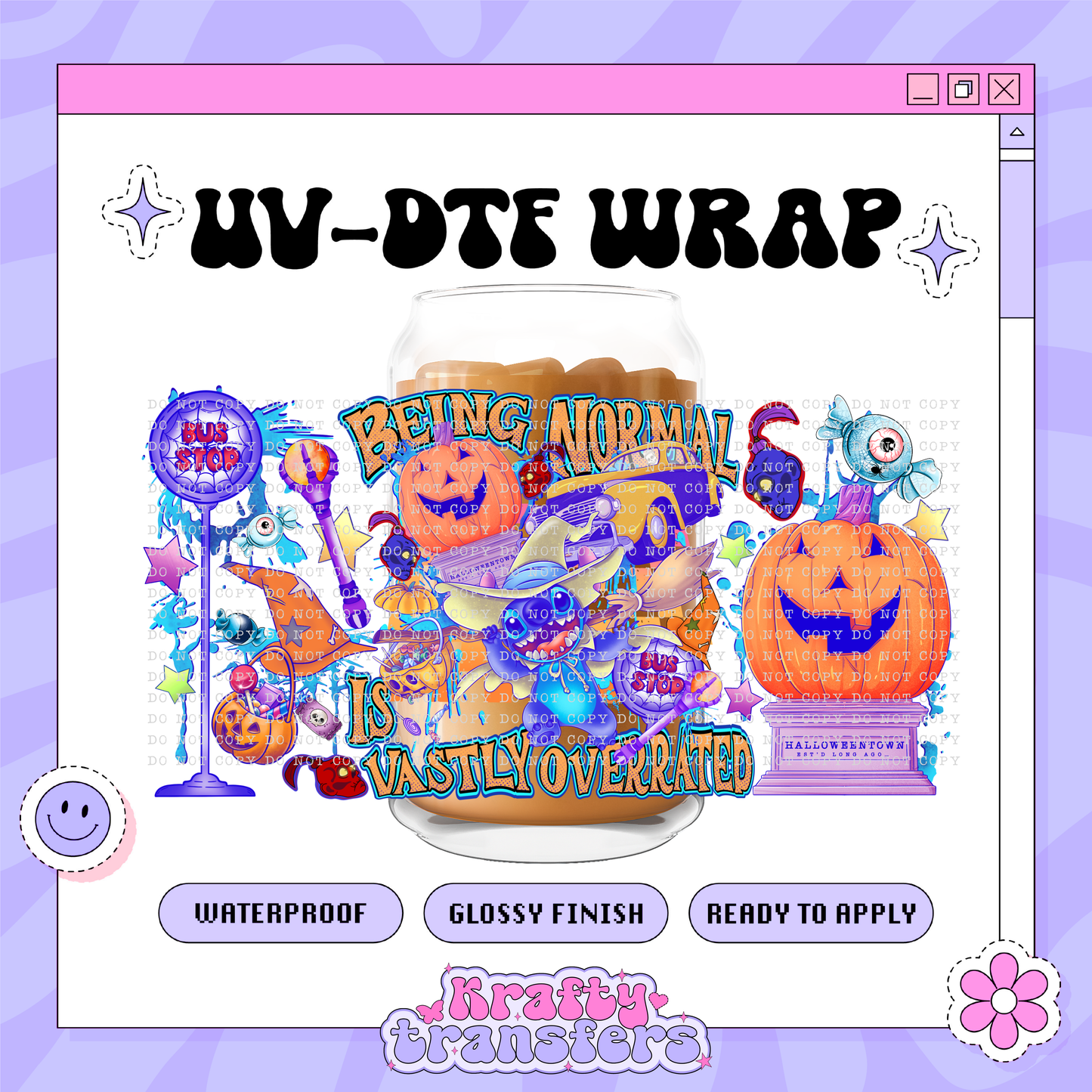 Dis Spooky Alien + Halloweentown - 16oz Glass Wrap