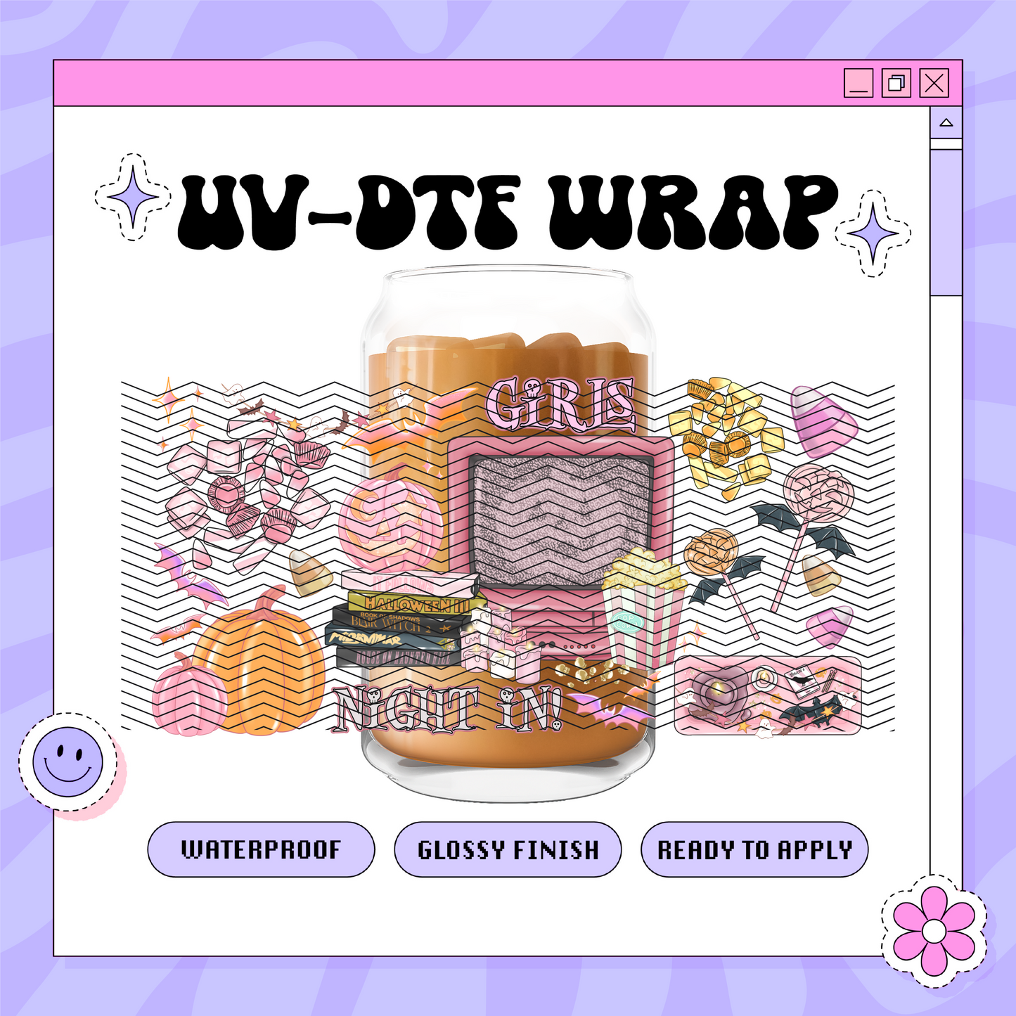 Spooky Girl's Nite - 16oz Glass Wrap