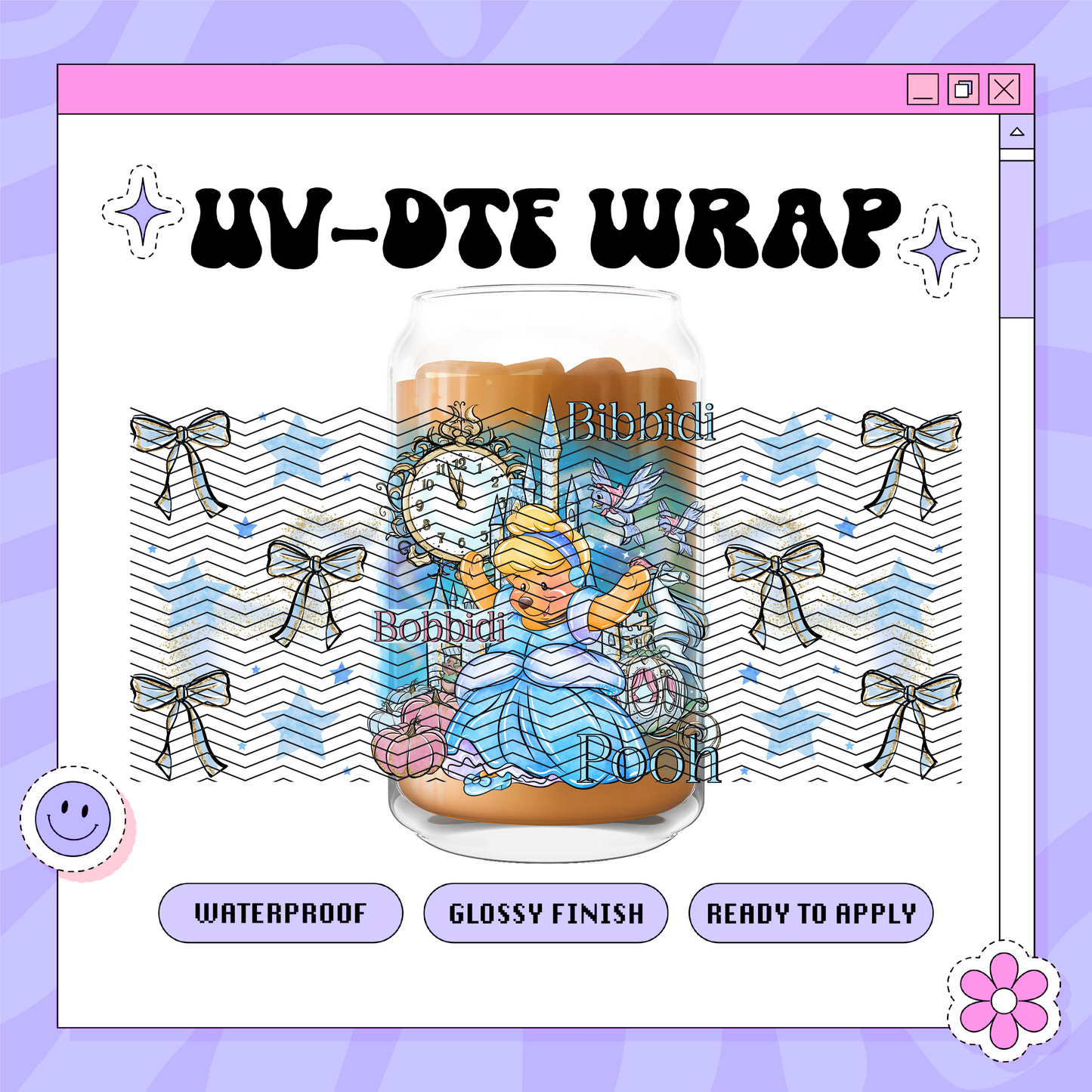 Dis Princess Bear C - 16oz Glass Wrap