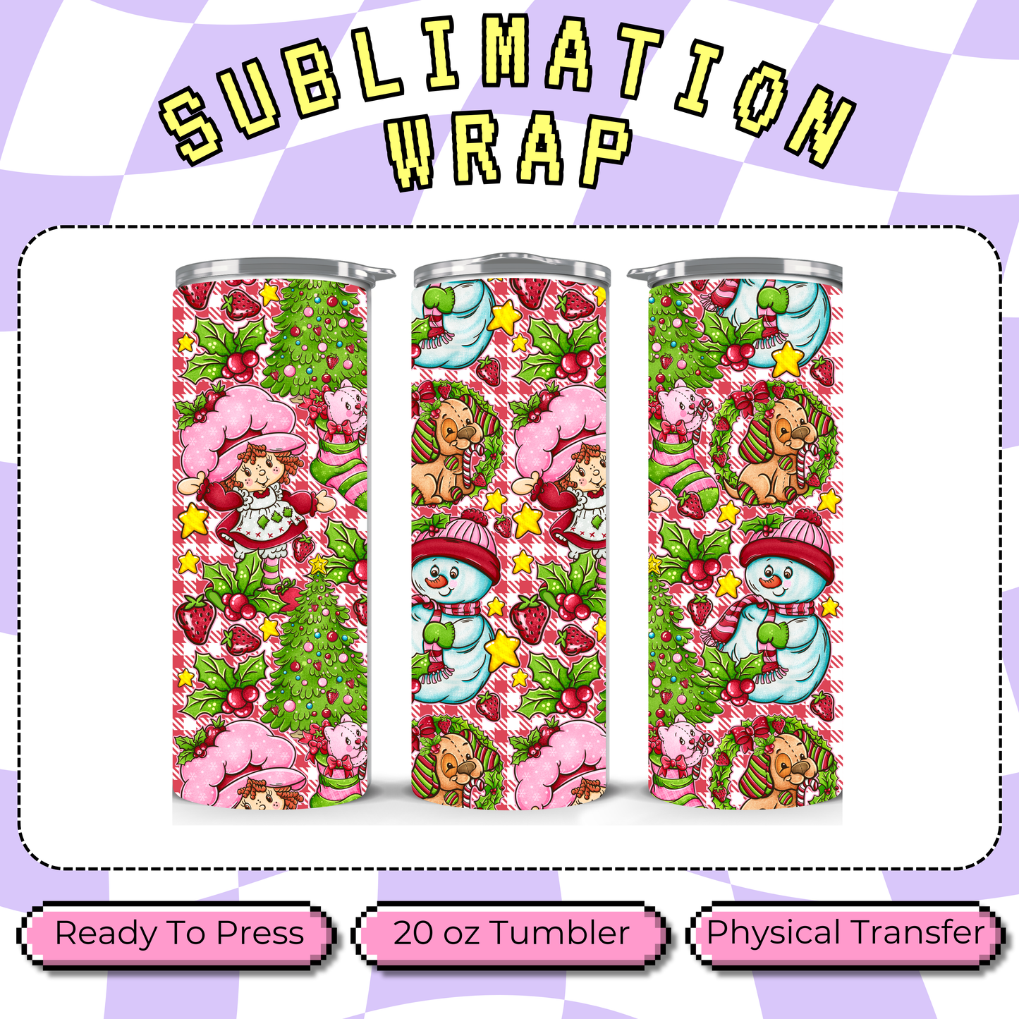 Strawberry Jolly - 20oz Sublimation Tumbler Wrap
