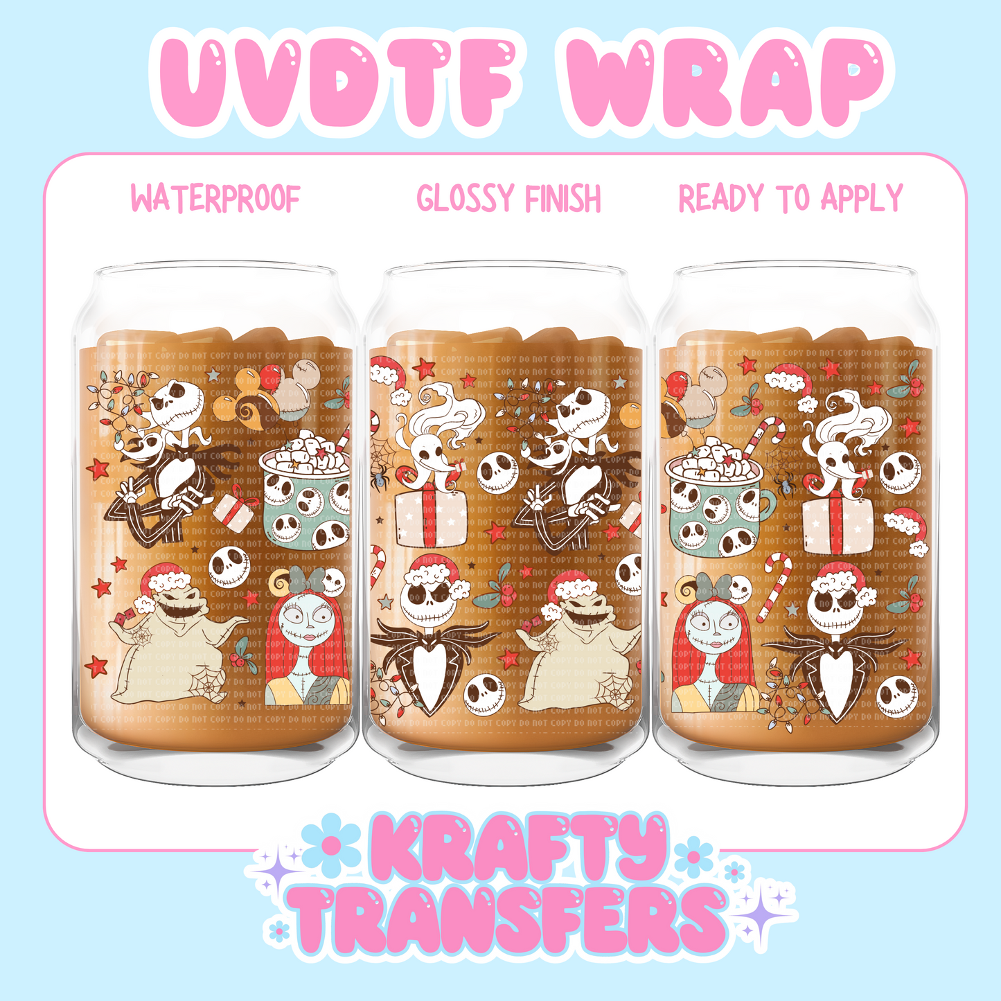 NBC Jolly Xmas - 16 oz UV DTF WRAP