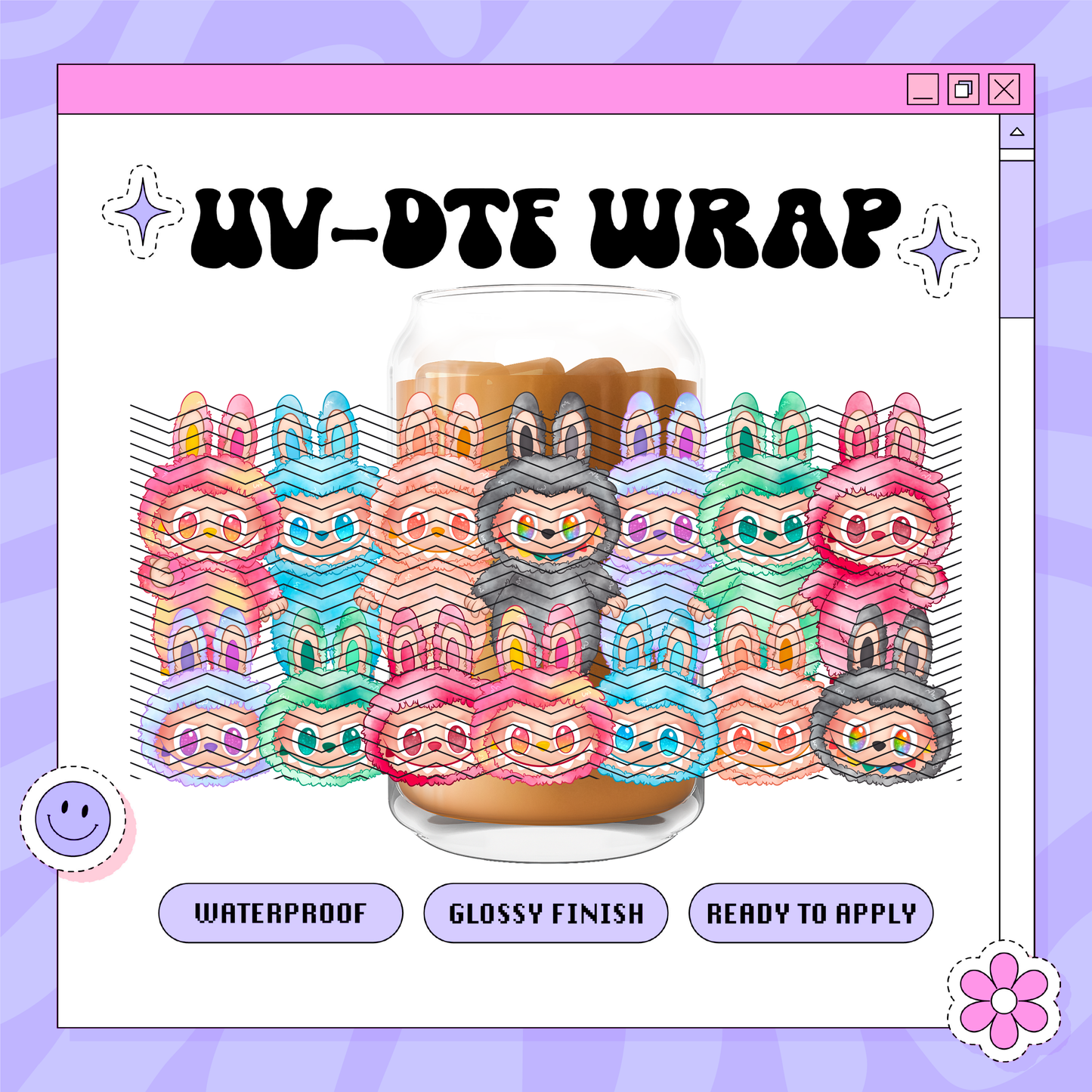 Labubu Multi-Colored- 16oz Glass Wrap