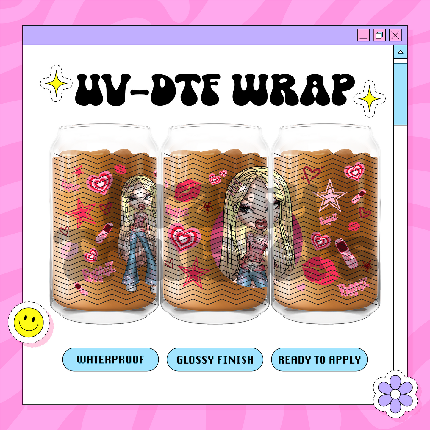 Y2K C Doll EXCLUSIVE - 16 Oz UV DTF Wrap