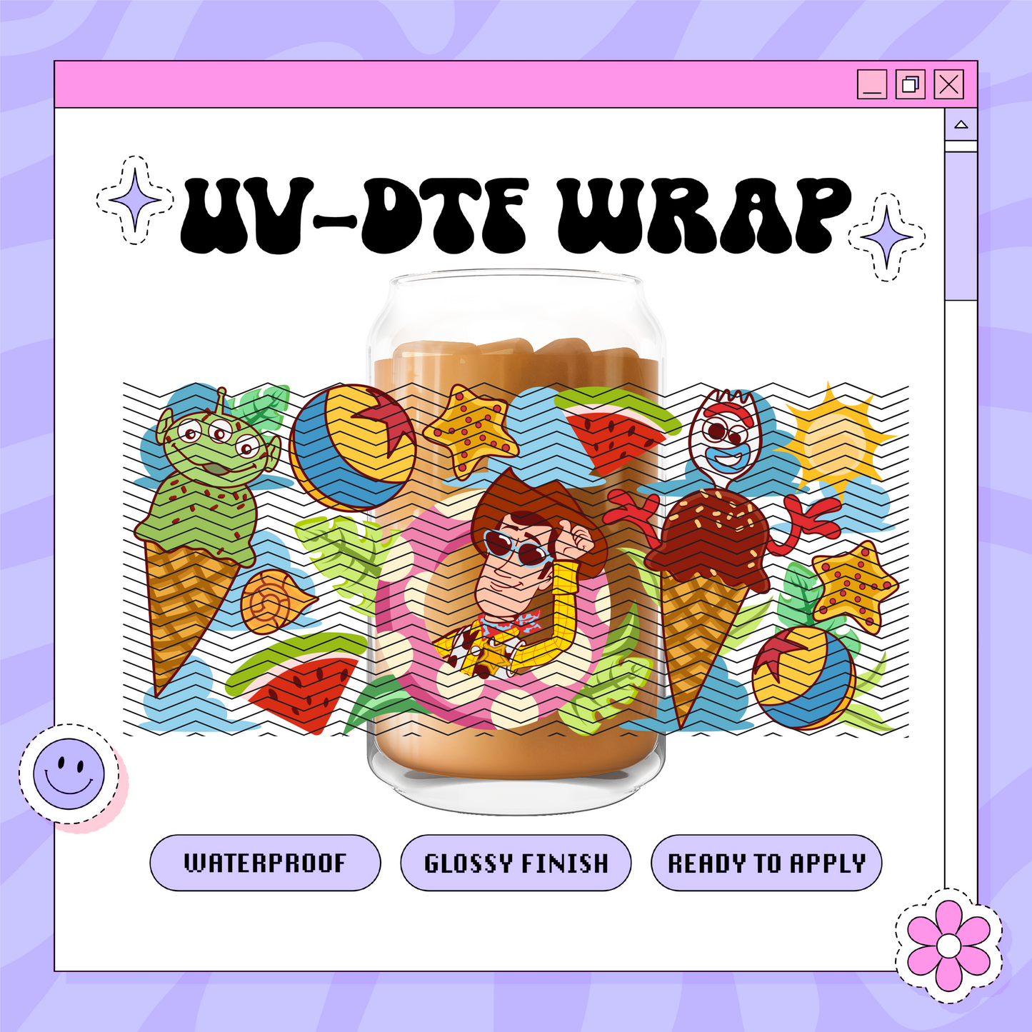 Dis Summer Toys Vibes - 16oz Glass Wrap