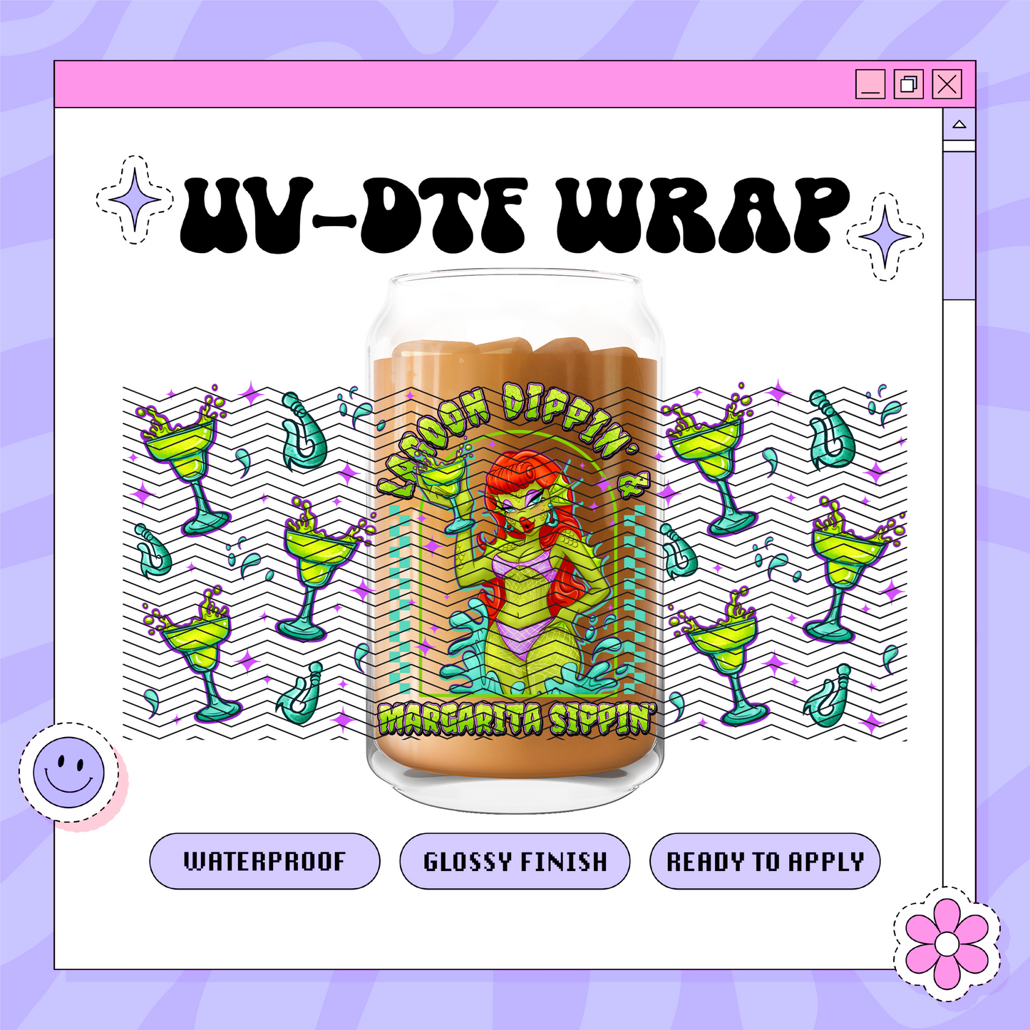 Spooky Summer Lagoon Baddie - 16oz Glass Wrap