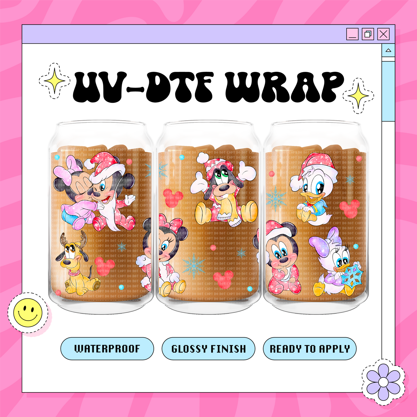 Baby Clubhouse Xmas - 16 oz Glass Wrap