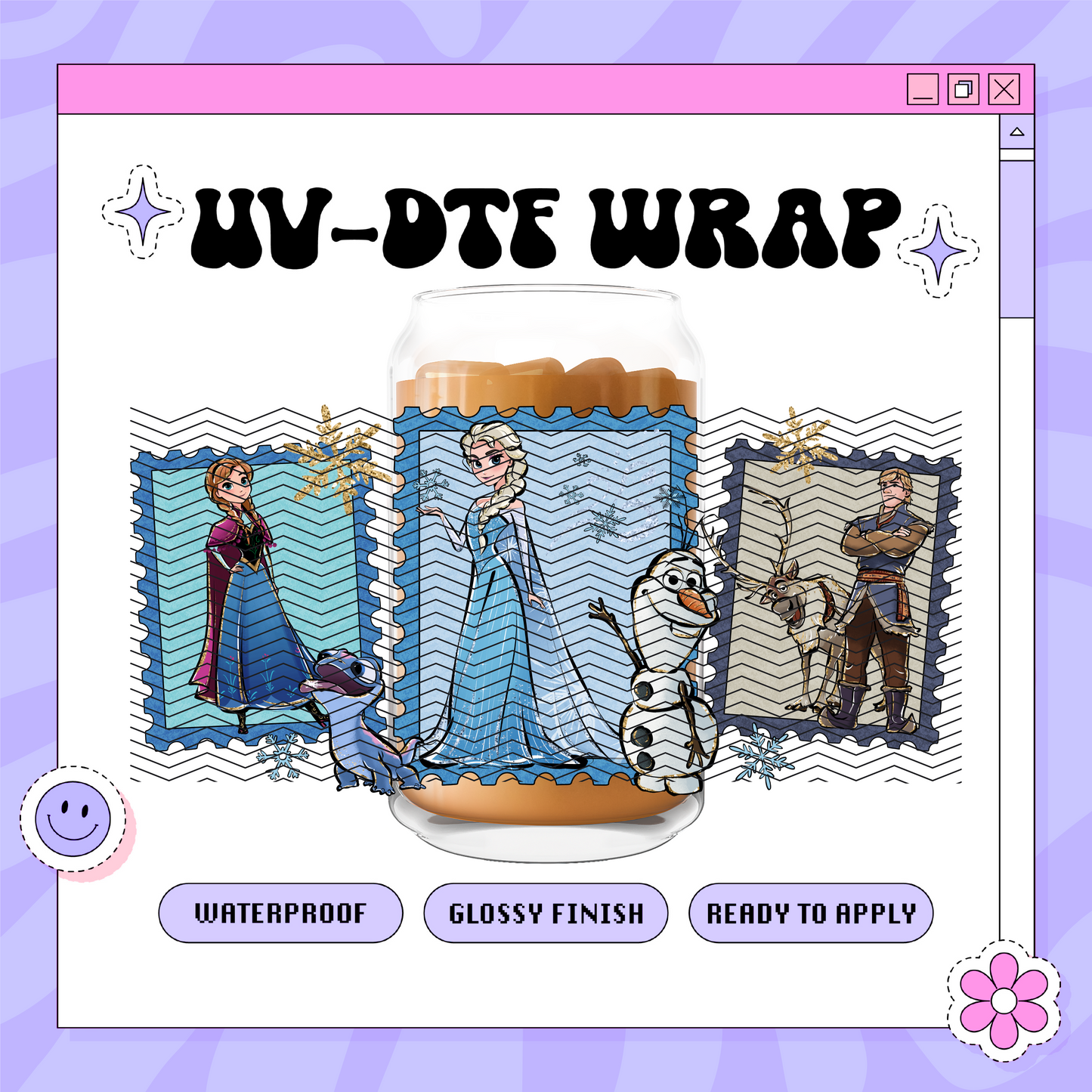 Dis Ice Queen Stamps - 16oz Glass Wrap