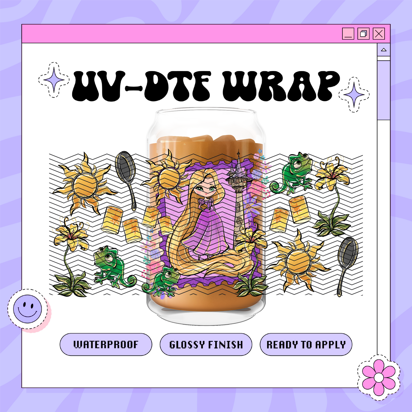 Dis Princess R Stamps - 16oz Glass Wrap