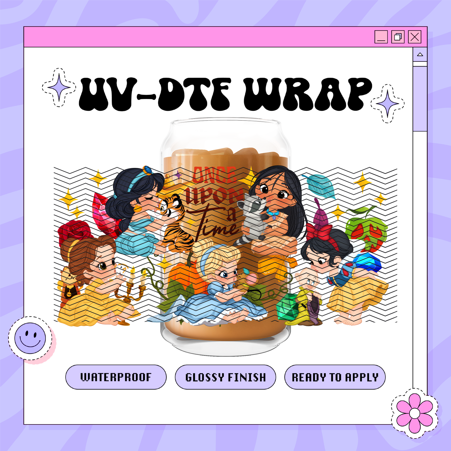 Dis Princess Babies- 16oz Glass Wrap