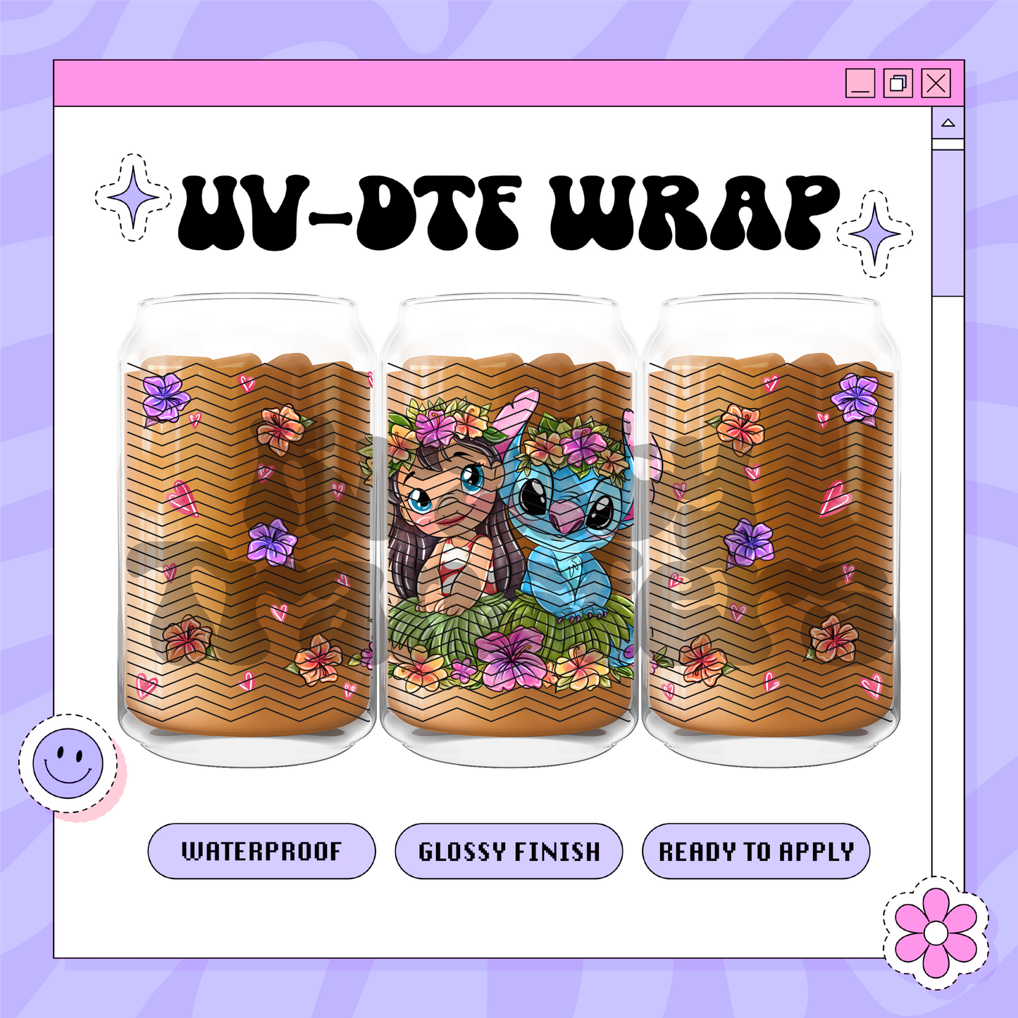Lilo & Alien Dis - 16oz Glass Wrap