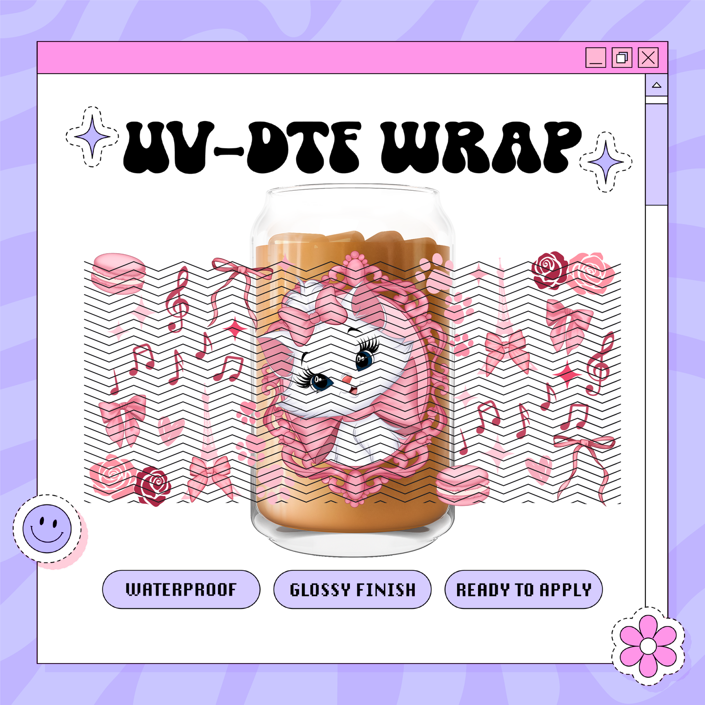 Dis Coquette Kitty- 16oz Glass Wrap