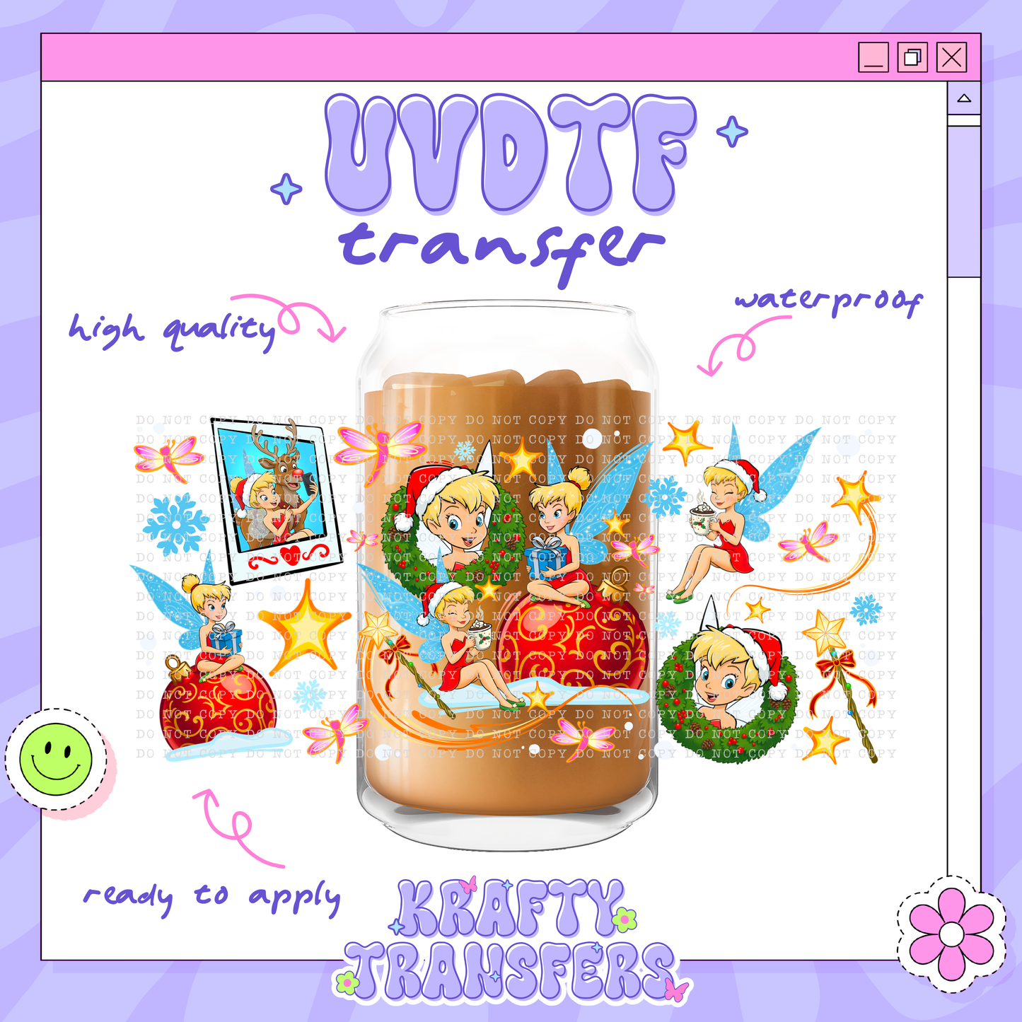 Xmas Tinker Fairy - 16oz Glass Wrap