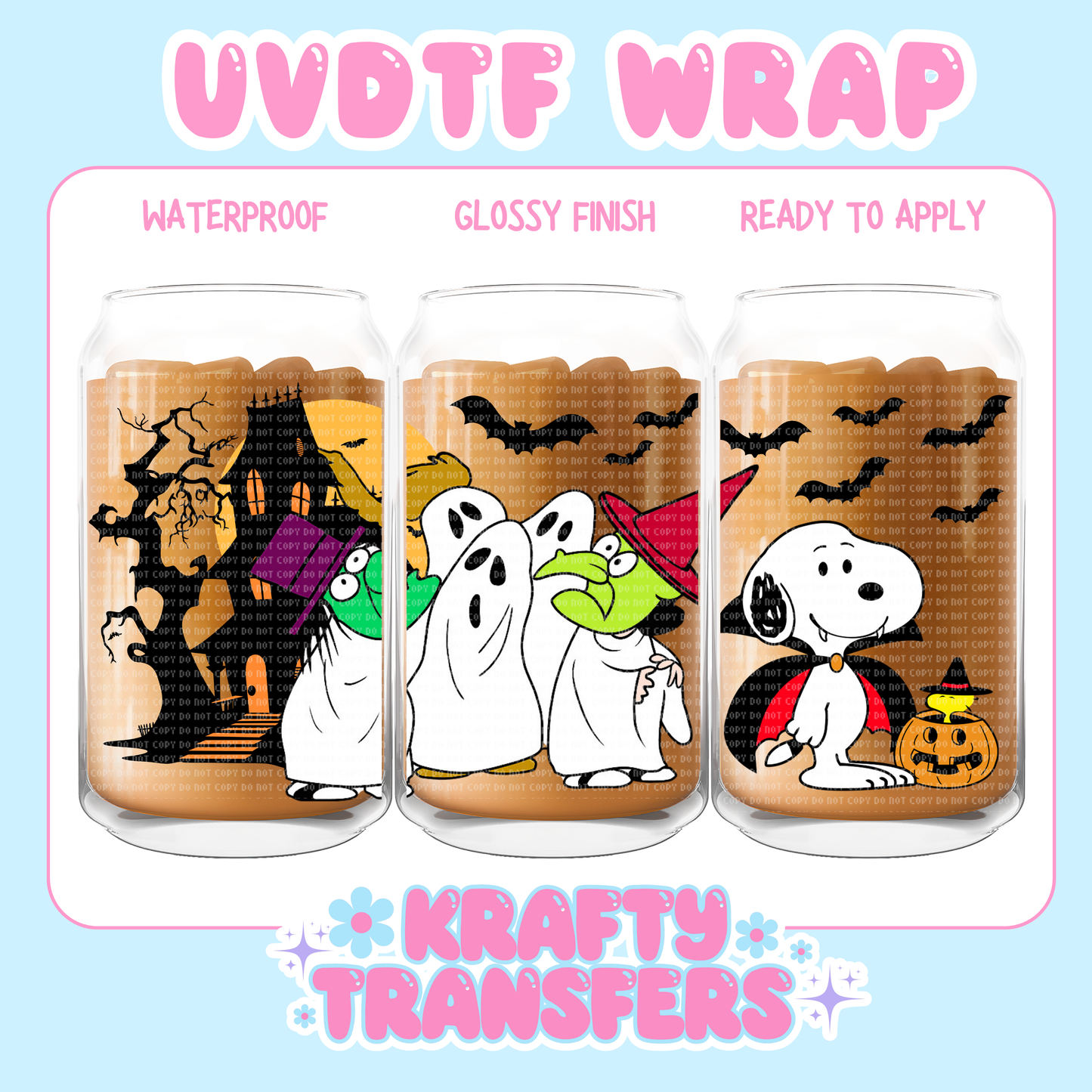 Spooky Dog & Friends EXCLUSIVE - 16 oz UV DTF WRAP