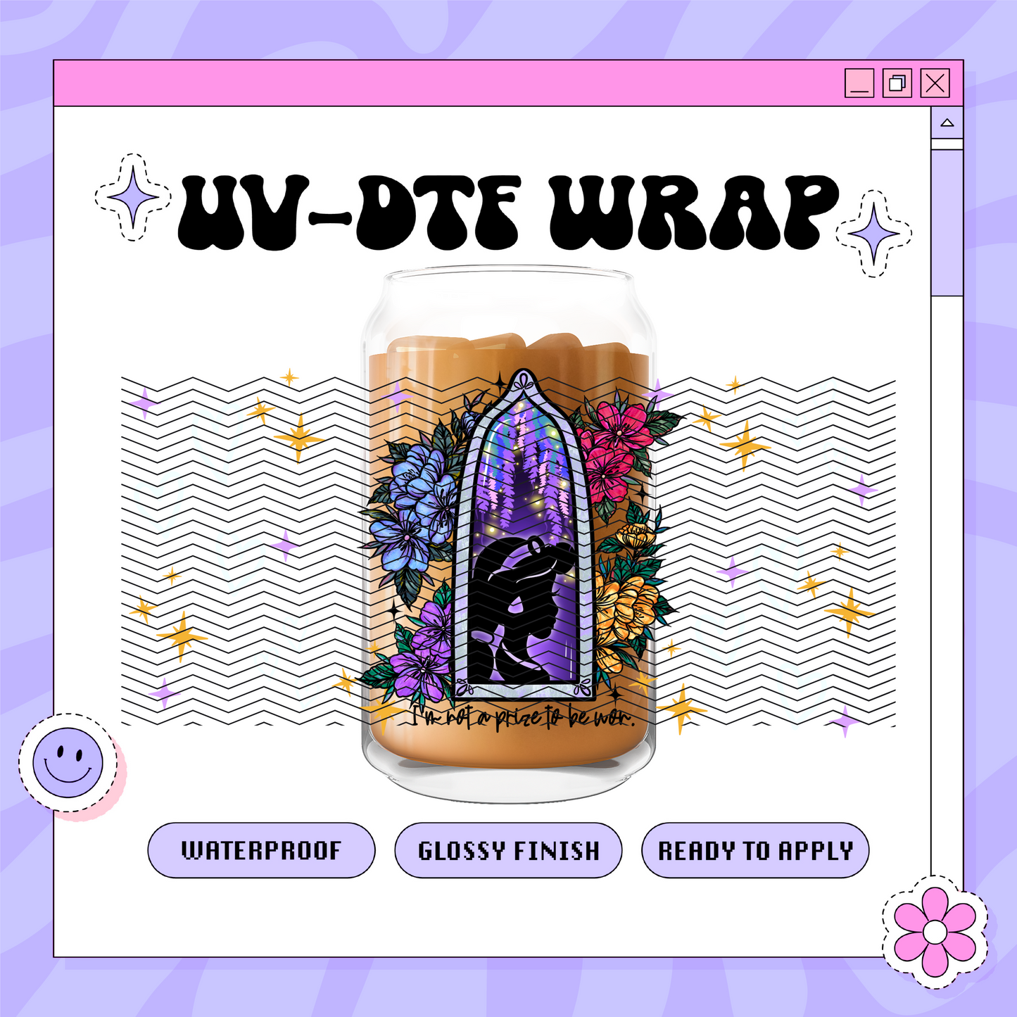 Dis Princess J - 16oz Glass Wrap