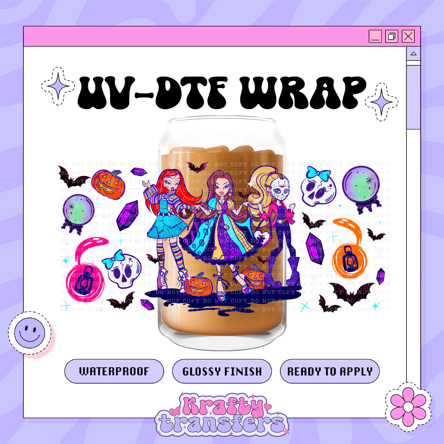 Spooky Slasher Dollz EXCLUSIVE - 16oz Glass Wrap