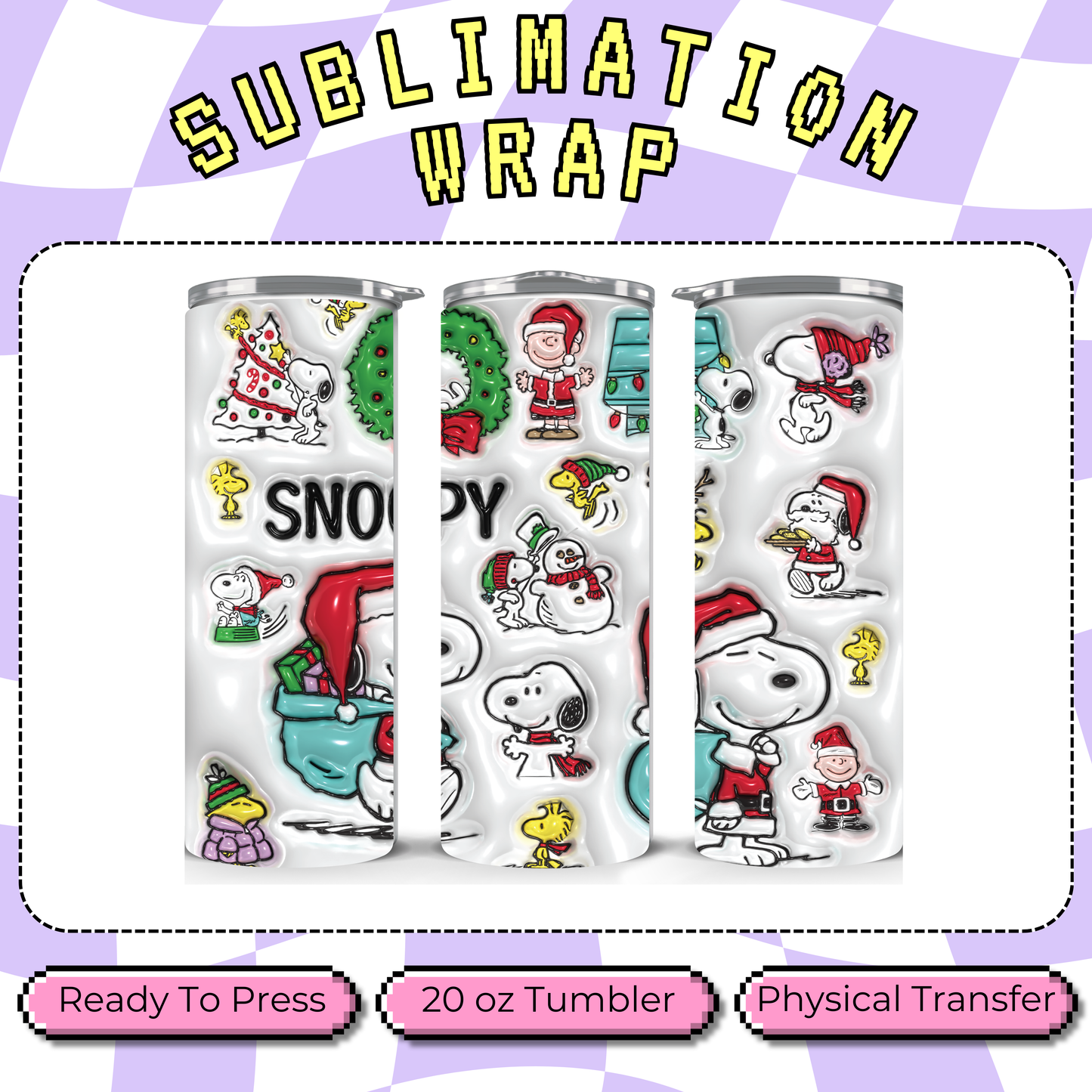 Peanuts Xmas - 20oz Sublimation Tumbler Wrap