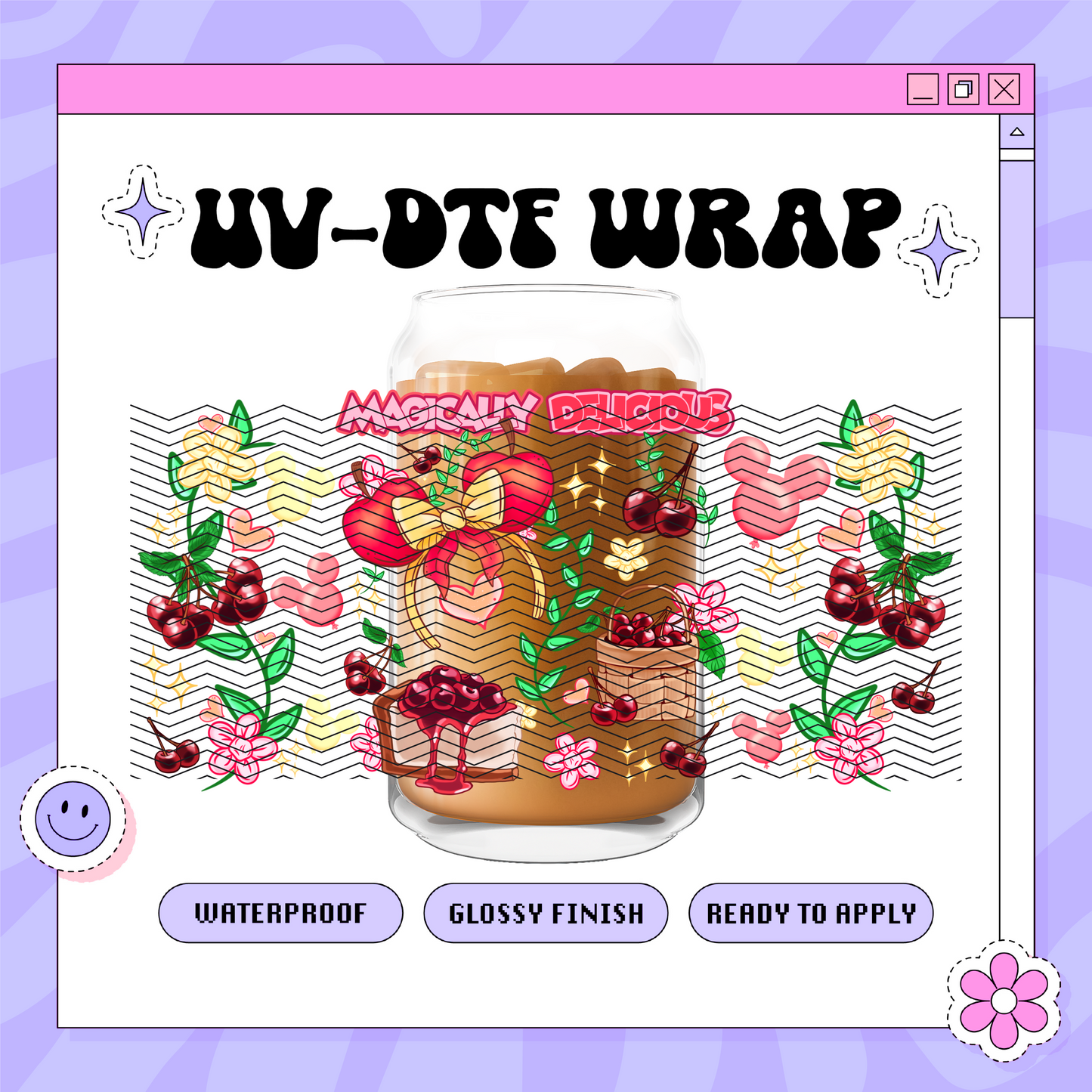 Dis Cherry Mouse- 16oz Glass Wrap