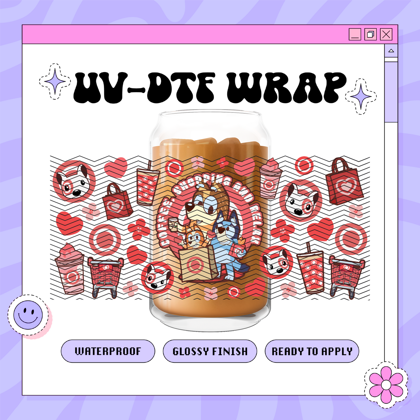 Dis Target Dogs- 16oz Glass Wrap