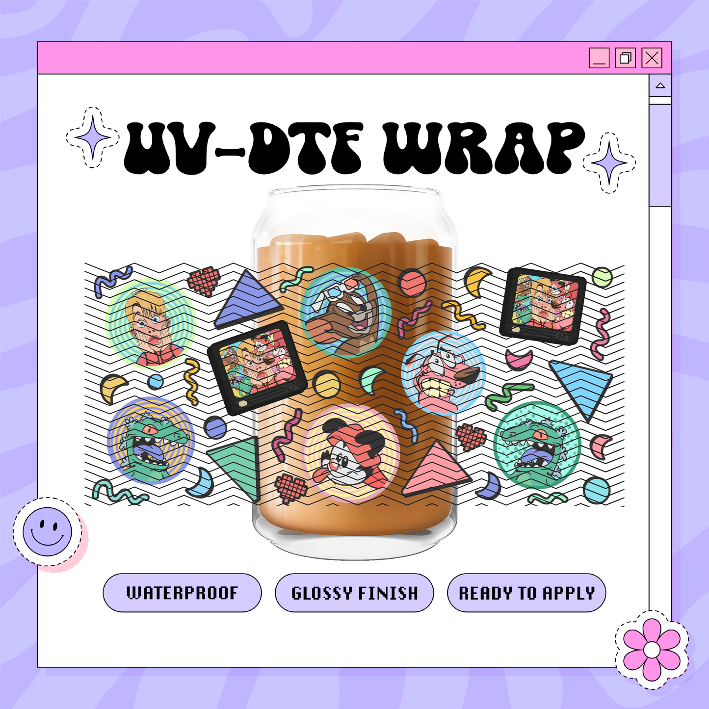Y2K Cartoons- 16oz Glass Wrap