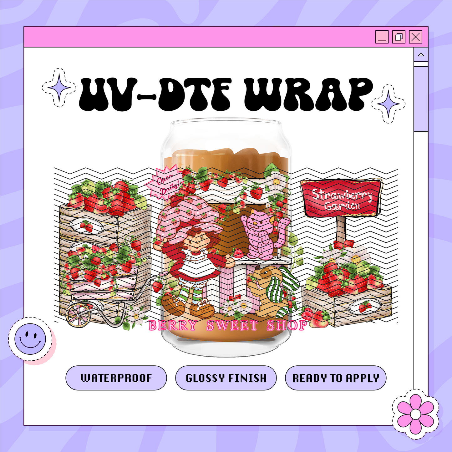 Strawberry Cutie- 16oz Glass Wrap