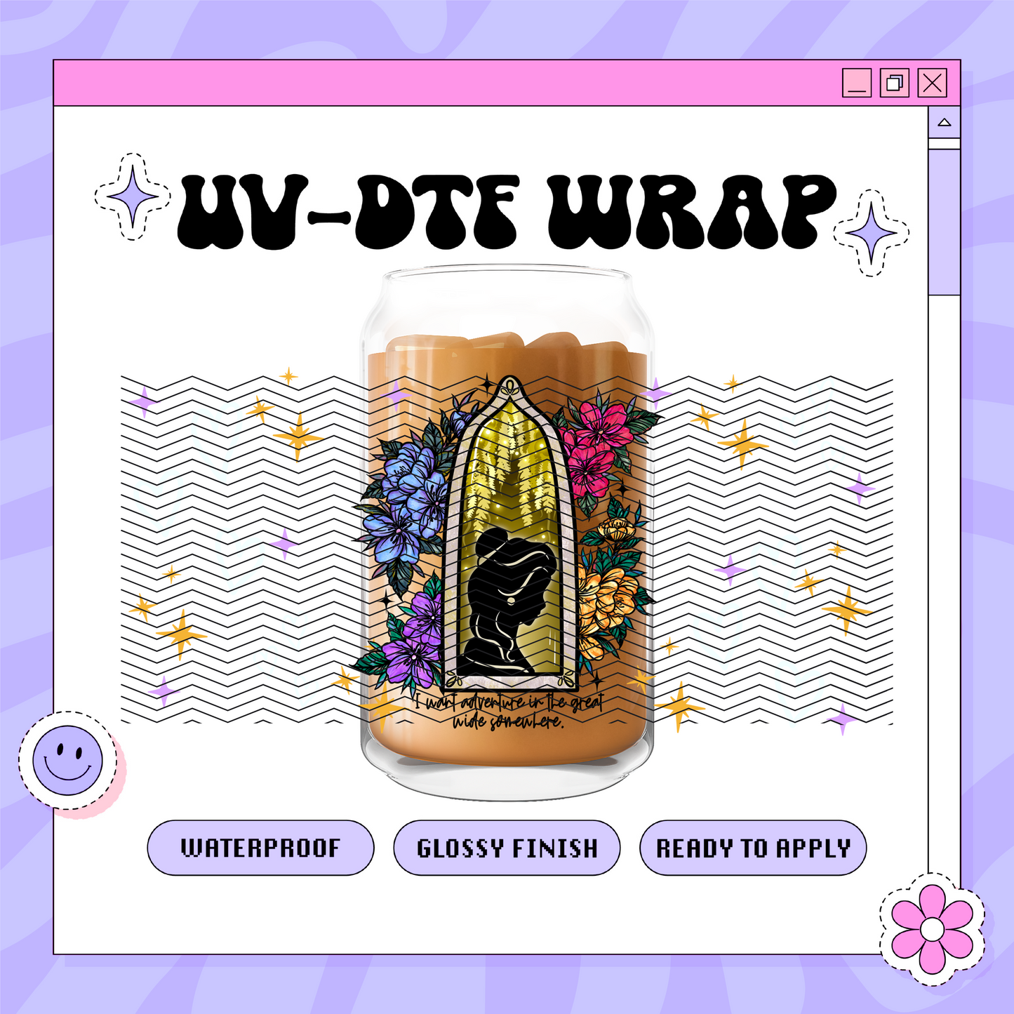 Dis Princess B - 16oz Glass Wrap