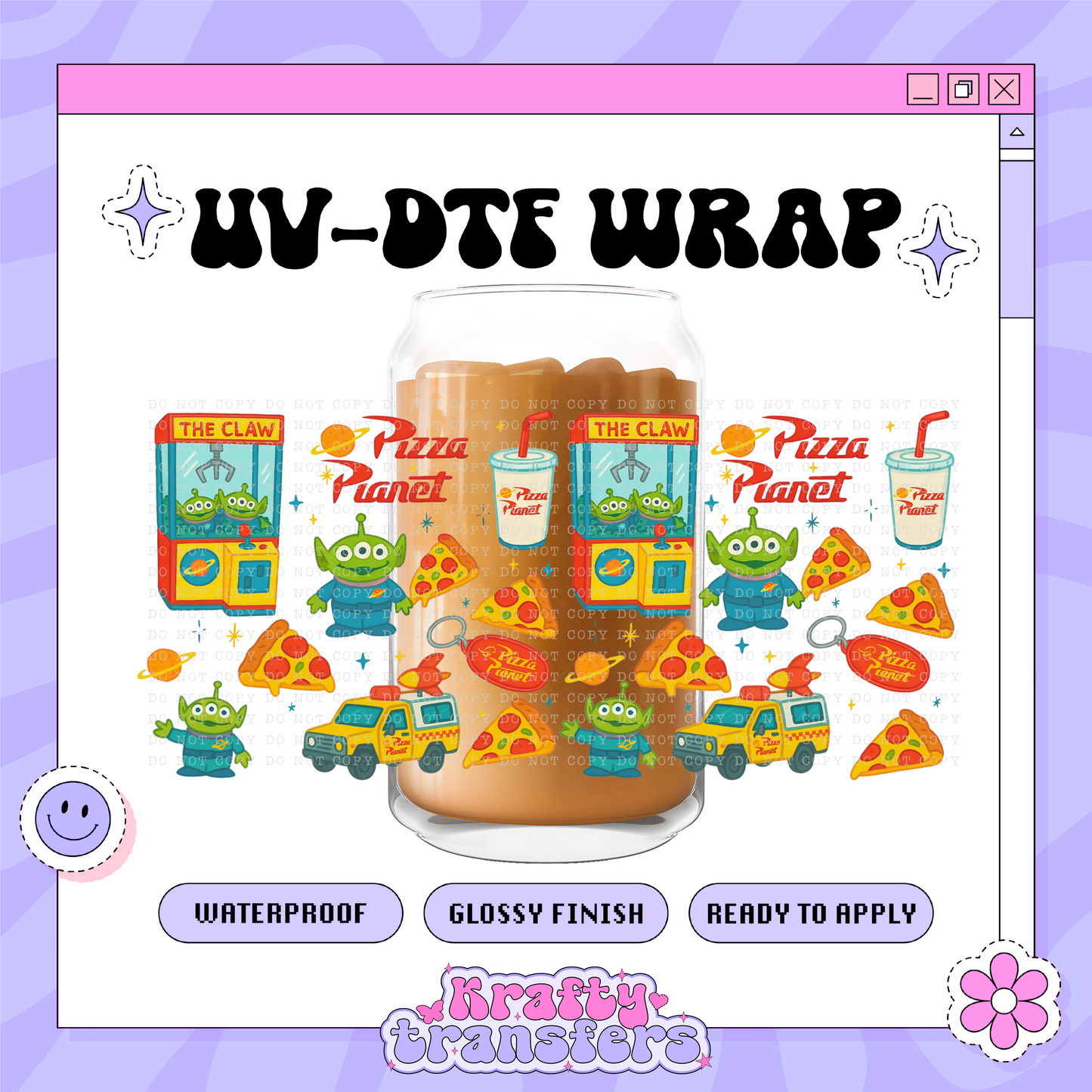 Dis Alien Pizza - 16oz Glass Wrap