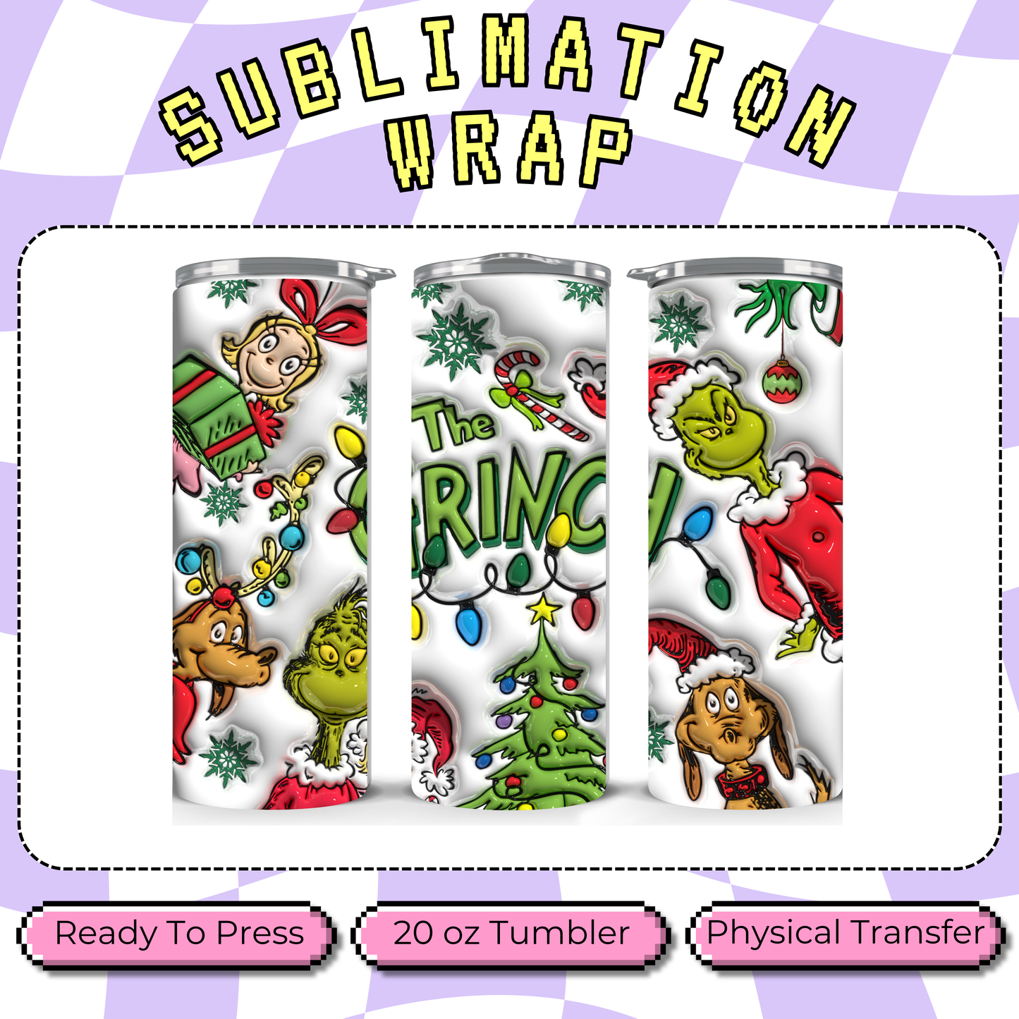 Green Mr Mean One - 20oz Sublimation Tumbler Wrap