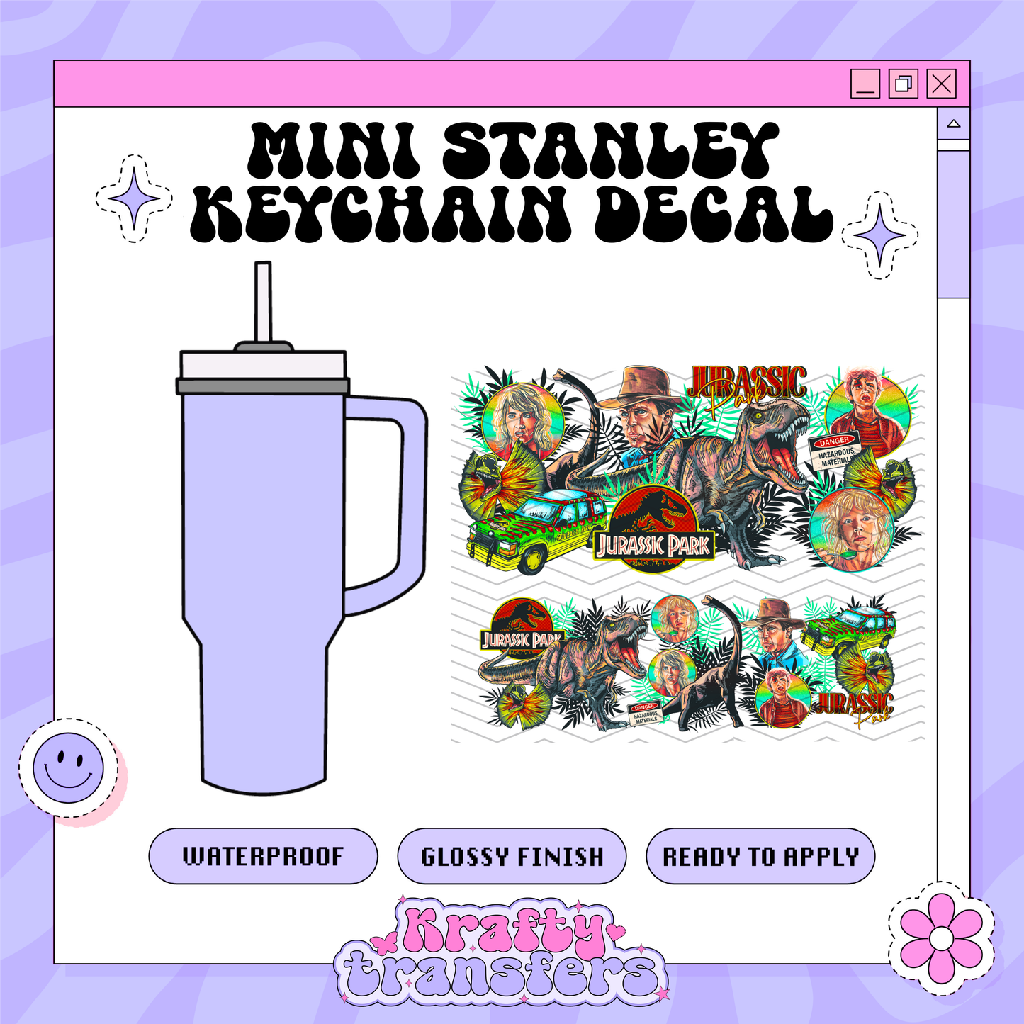 Dino World - Mini Stanley Keychain Decal