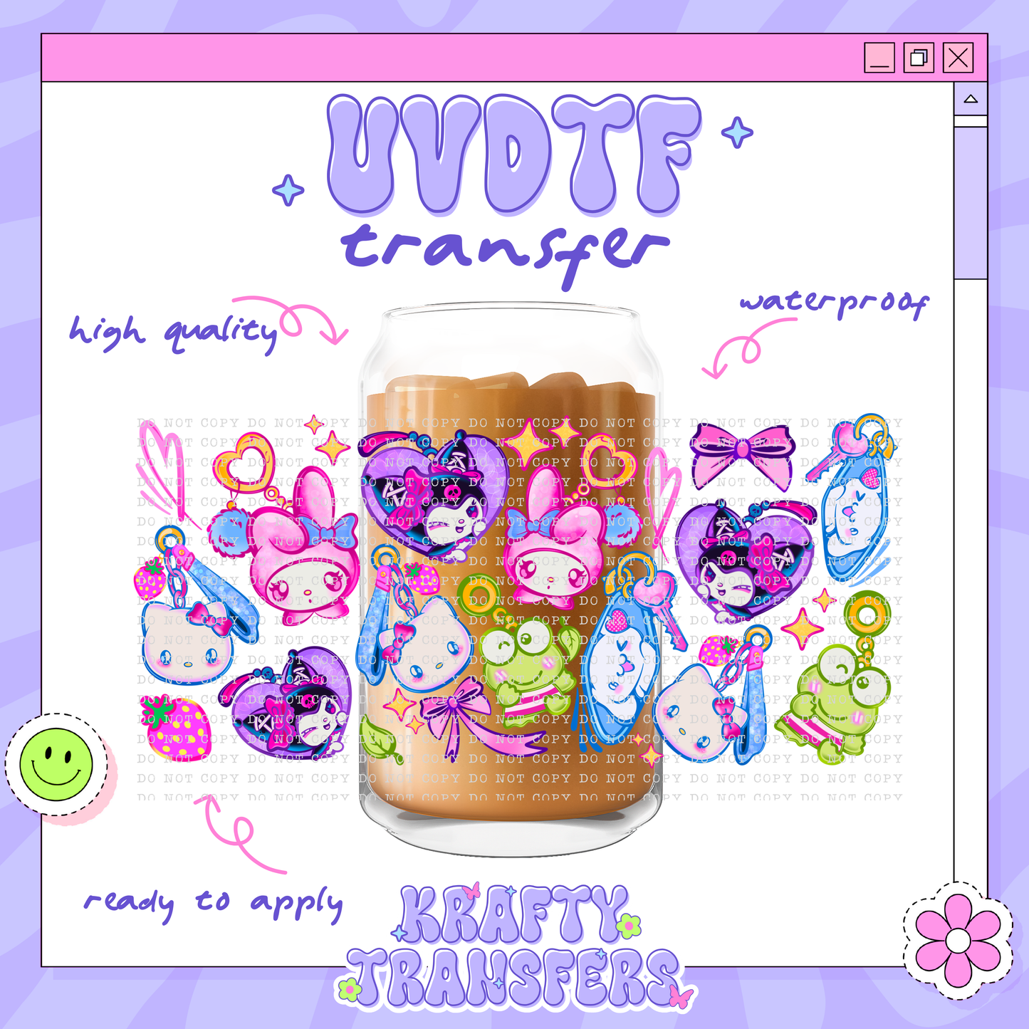 Kawaii Keychains - 16oz Glass Wrap