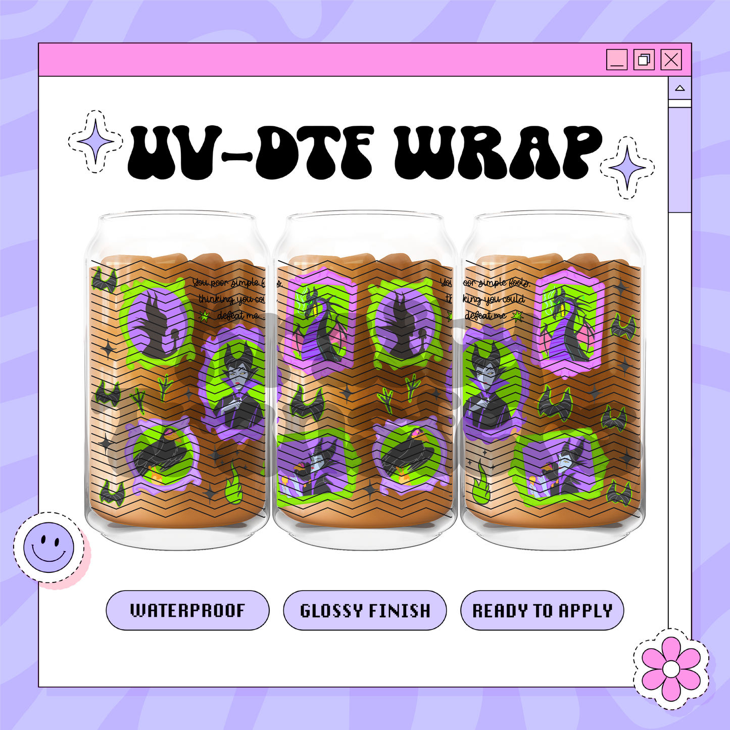 Evil Purple Dis - 16oz Glass Wrap