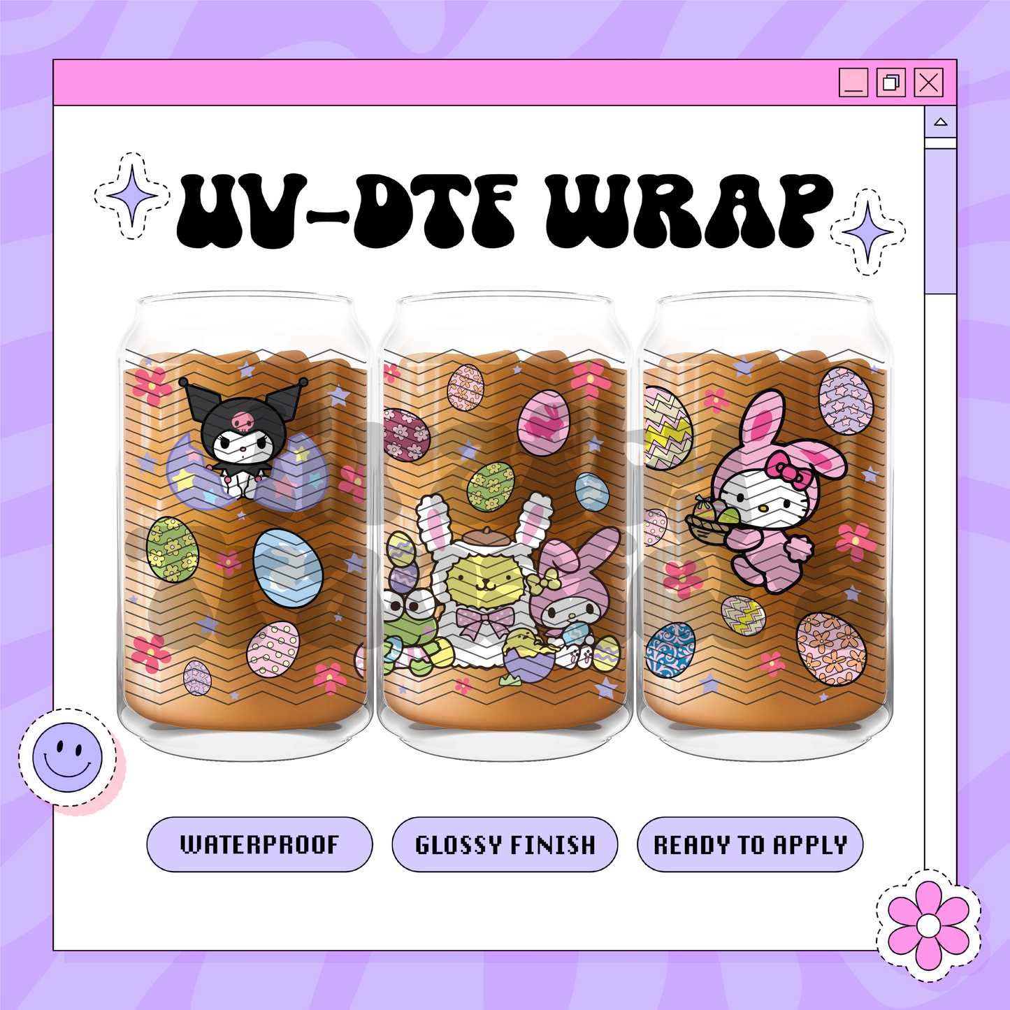 Kawaii Easter - 16oz Glass Wrap