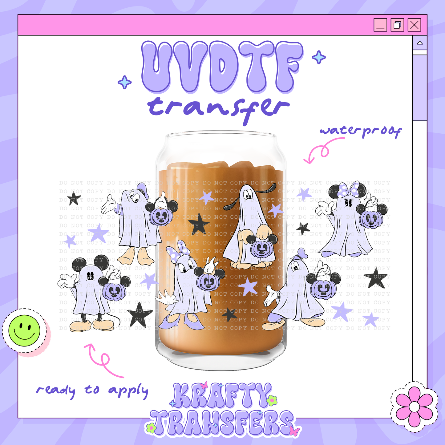 Dis Ghostie Pals (Assorted) - 16oz Glass Wrap