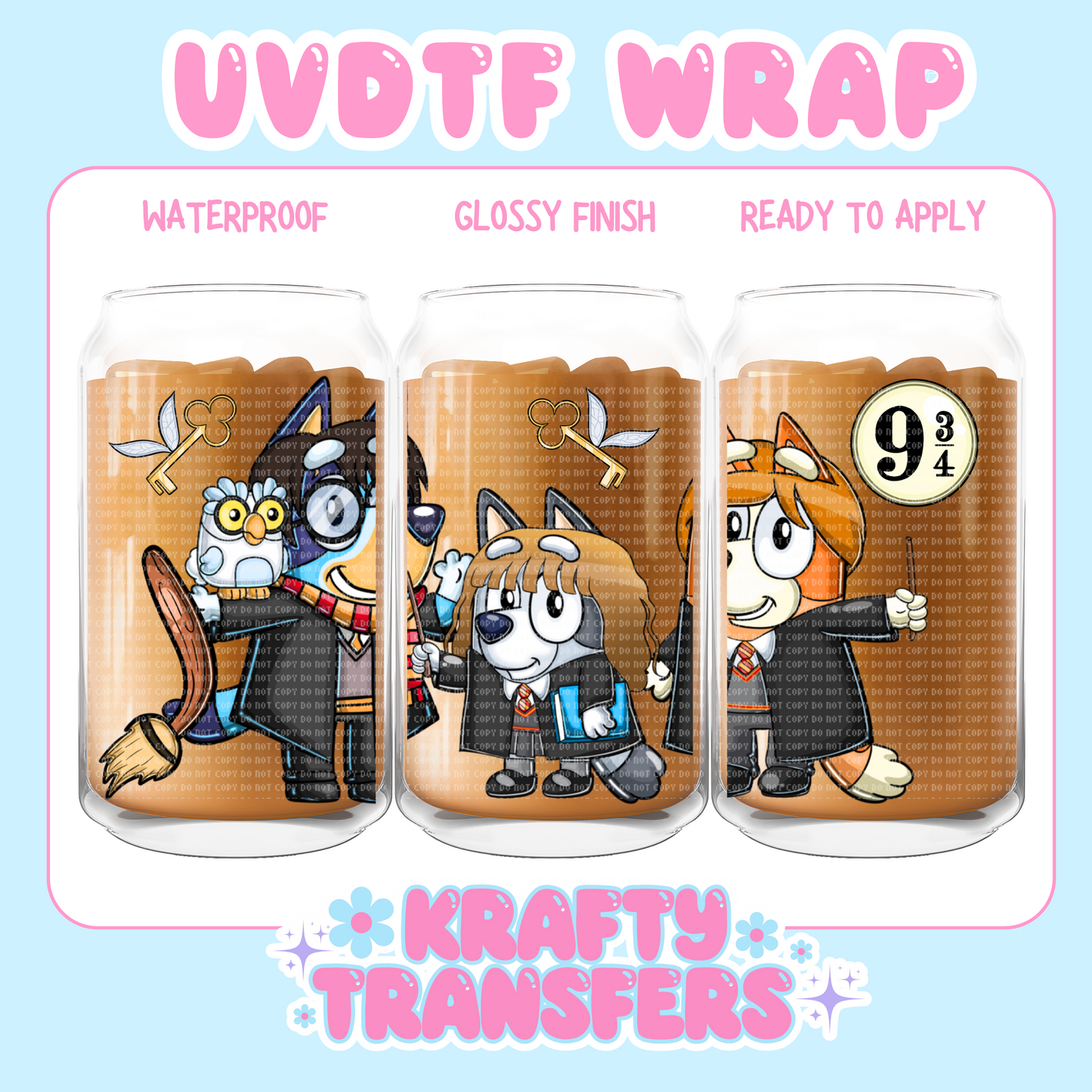 HP dogs - 16 oz UV DTF WRAP