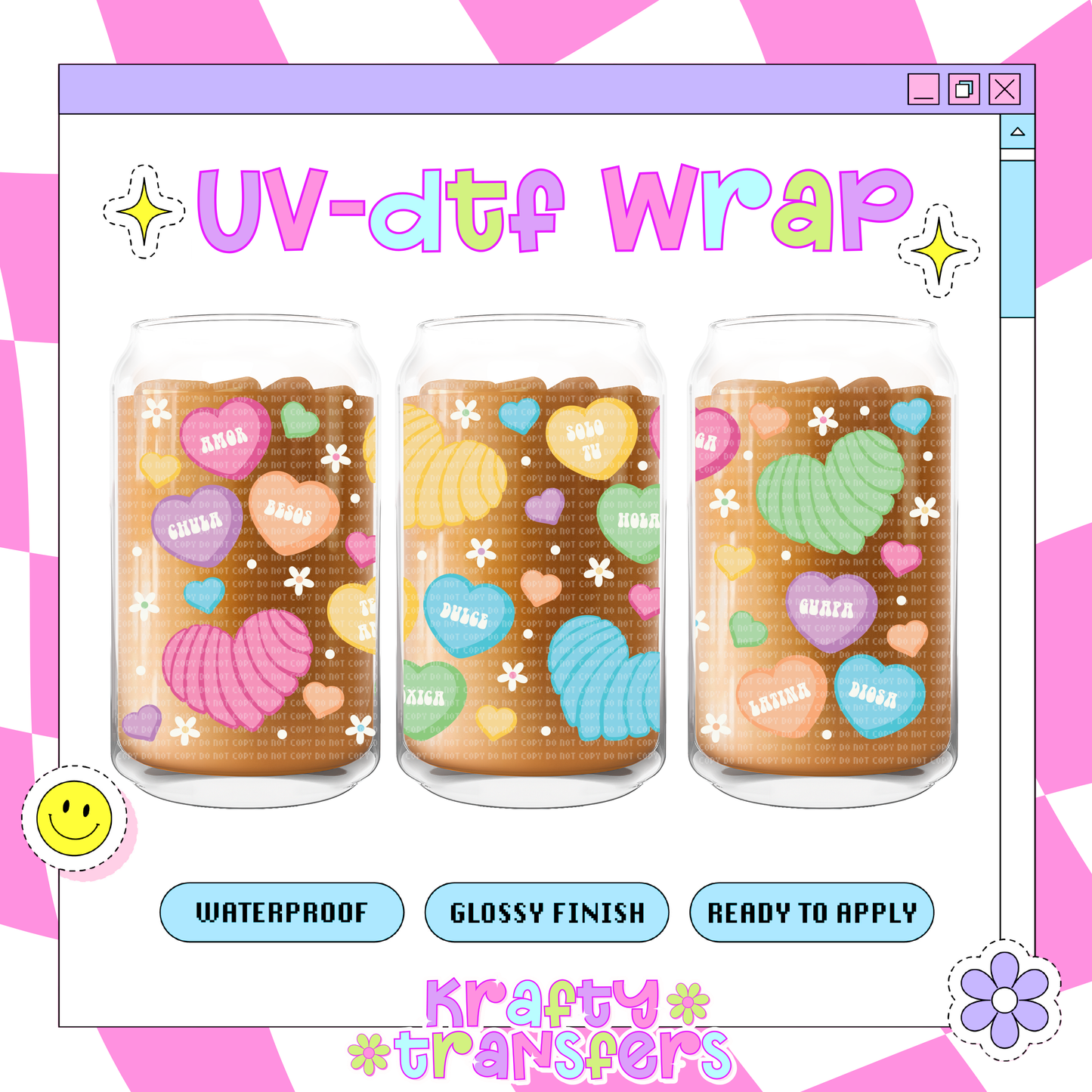 Conchas Love Vday - 16 oz Glass Wrap