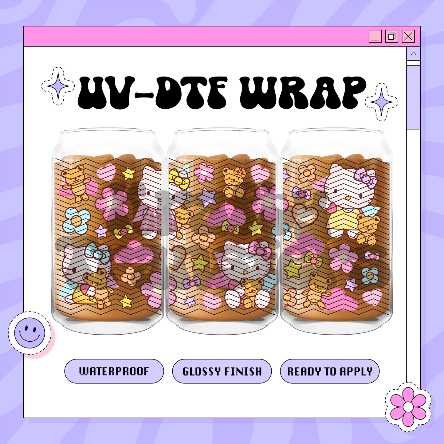 Baby Kitty Kawaii - 16oz Glass Wrap