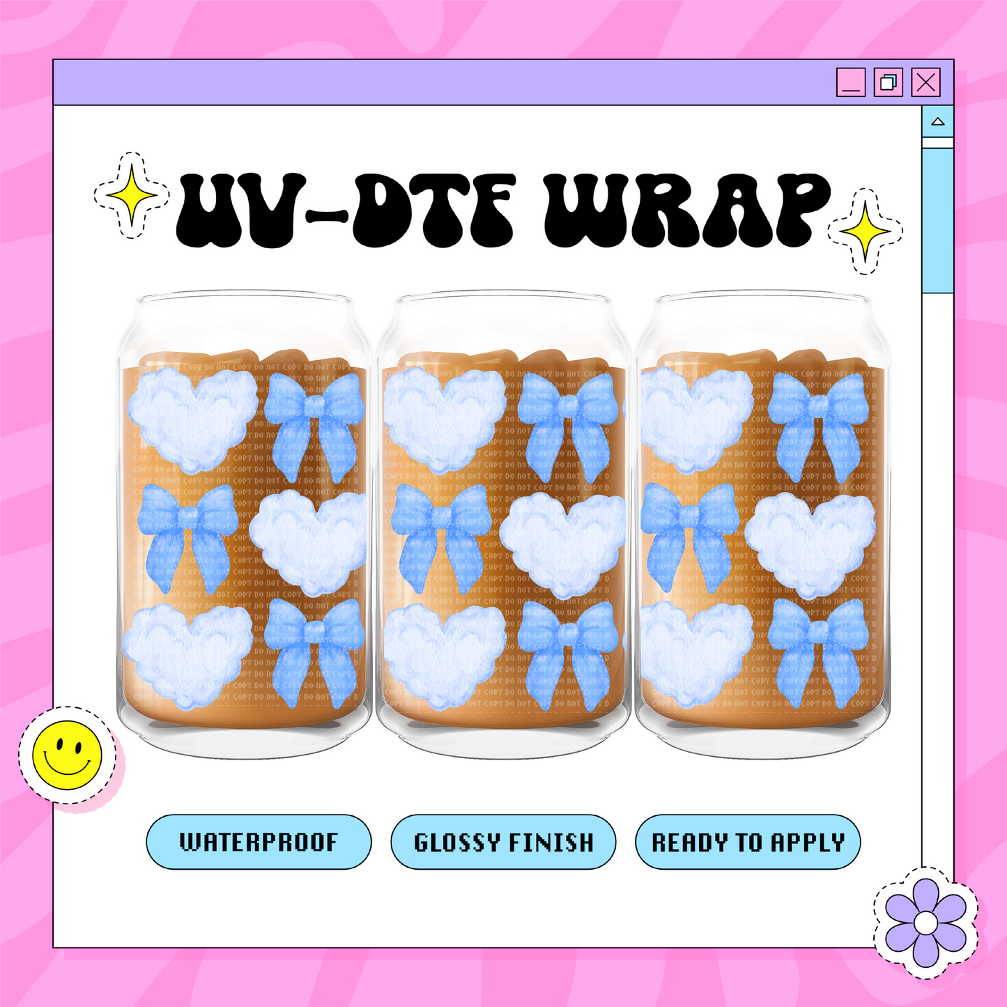 Cloud Hearts - 16oz Glass Wrap