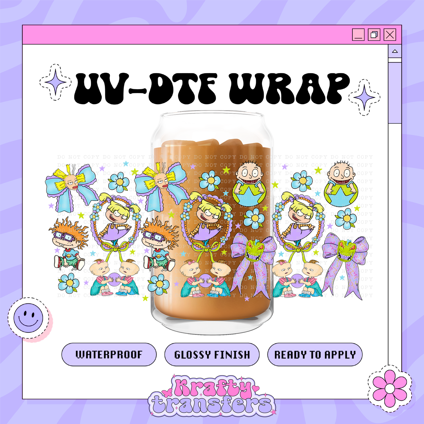 Rugrats Coquette Frames - 16oz Glass Wrap