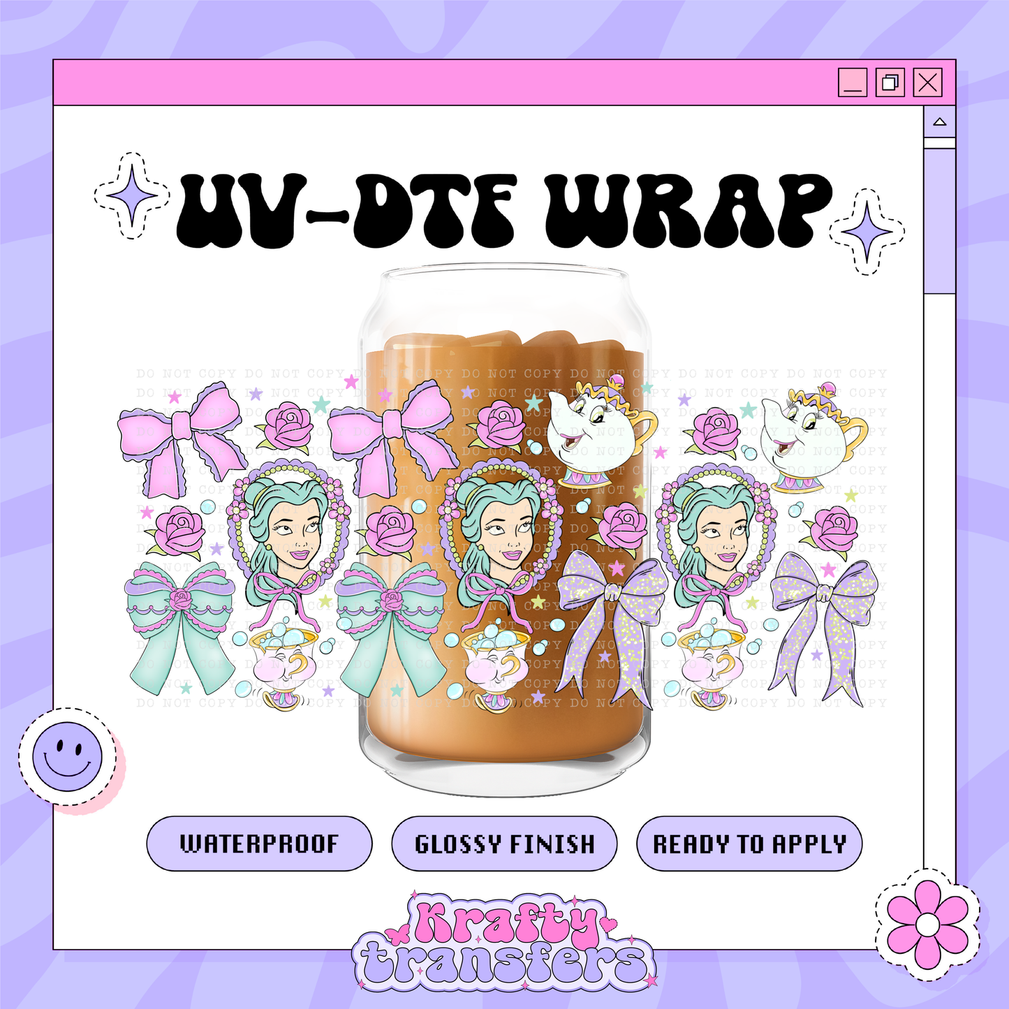 Dis Princess B Attitude - 16oz Glass Wrap