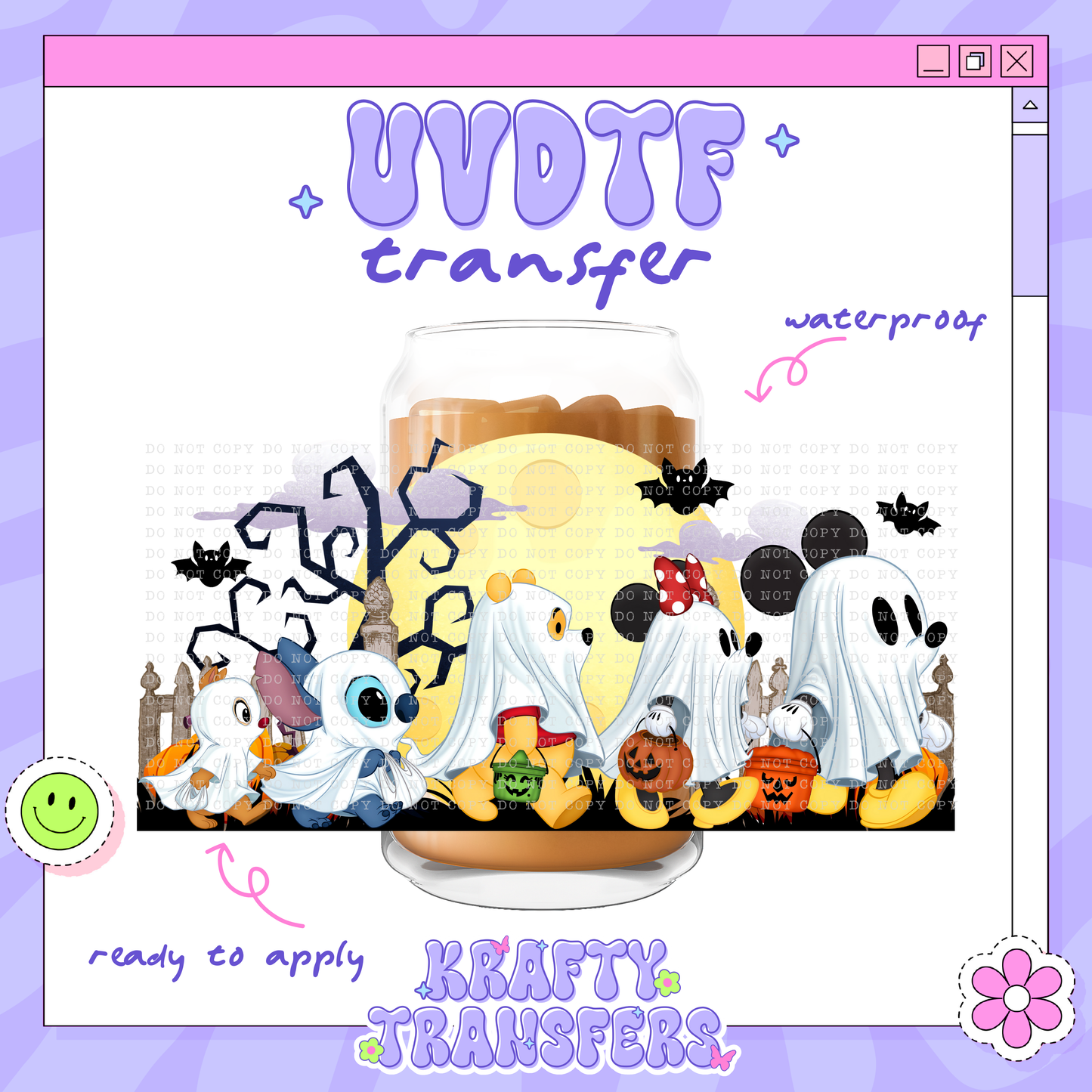 Dis Spooky Mouse Pals - 16oz Glass Wrap