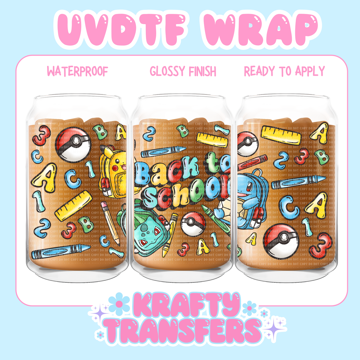 Back 2 School - 16 oz UV DTF WRAP
