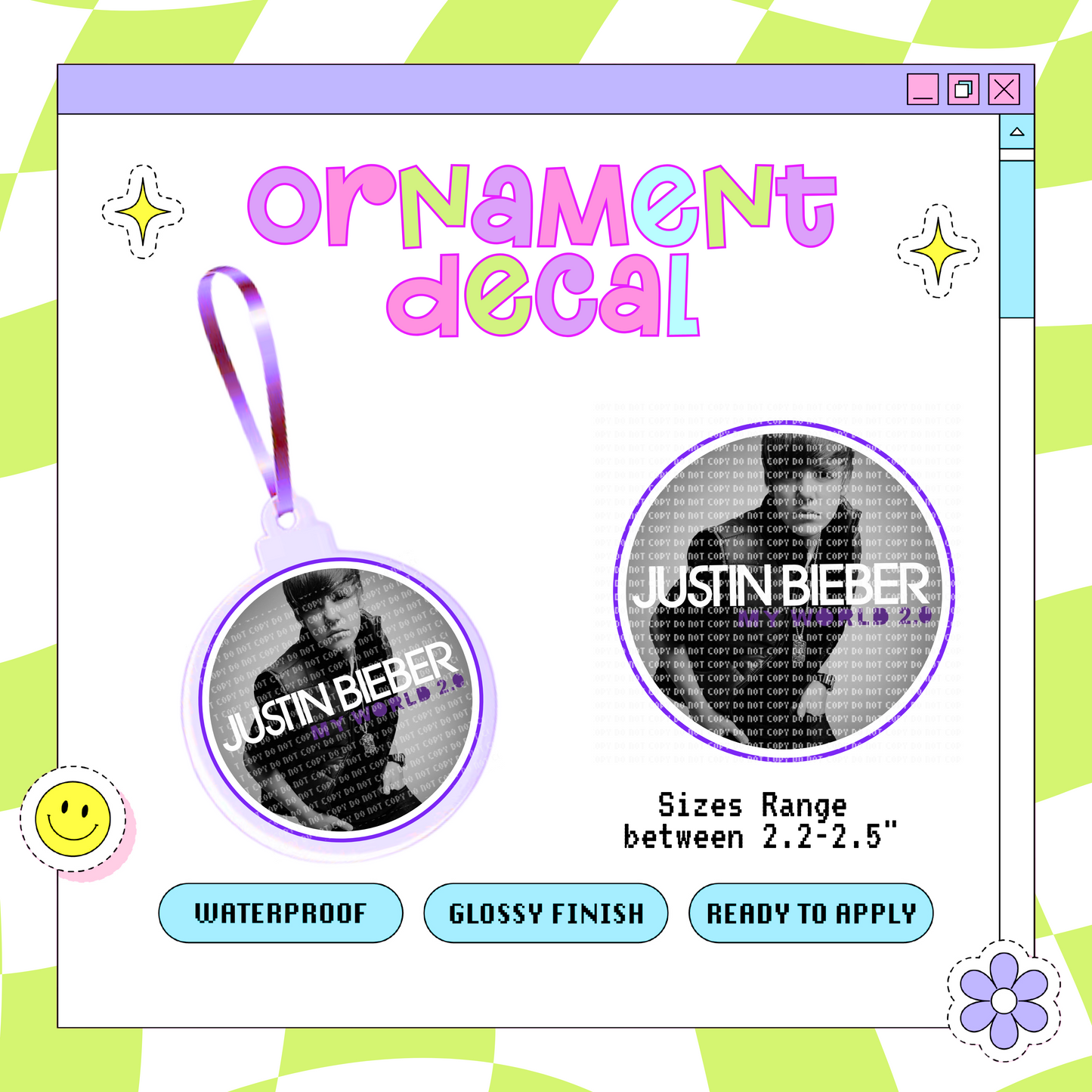 Justin - Ornament Decal